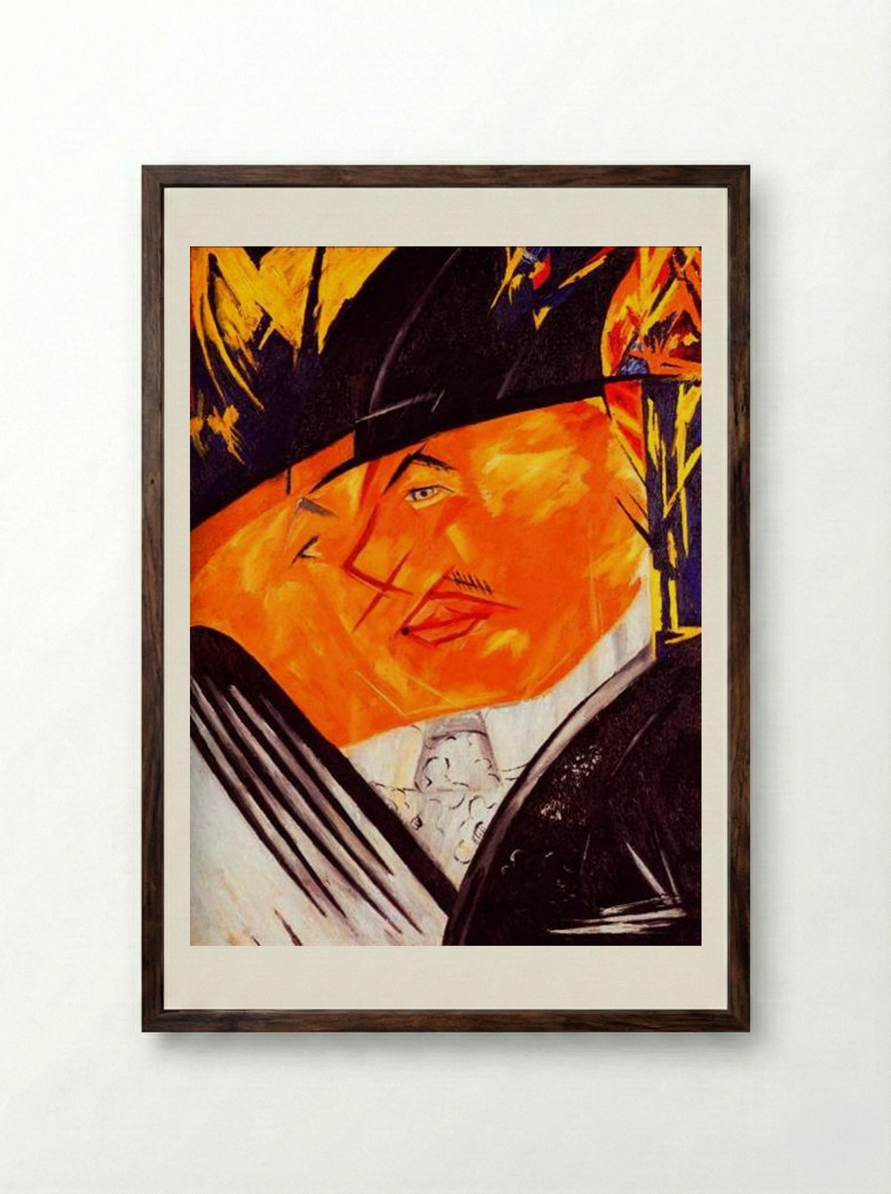 Portrait of Mikhail Larionov - Natalia Goncharova - Framed Print Dark Wood