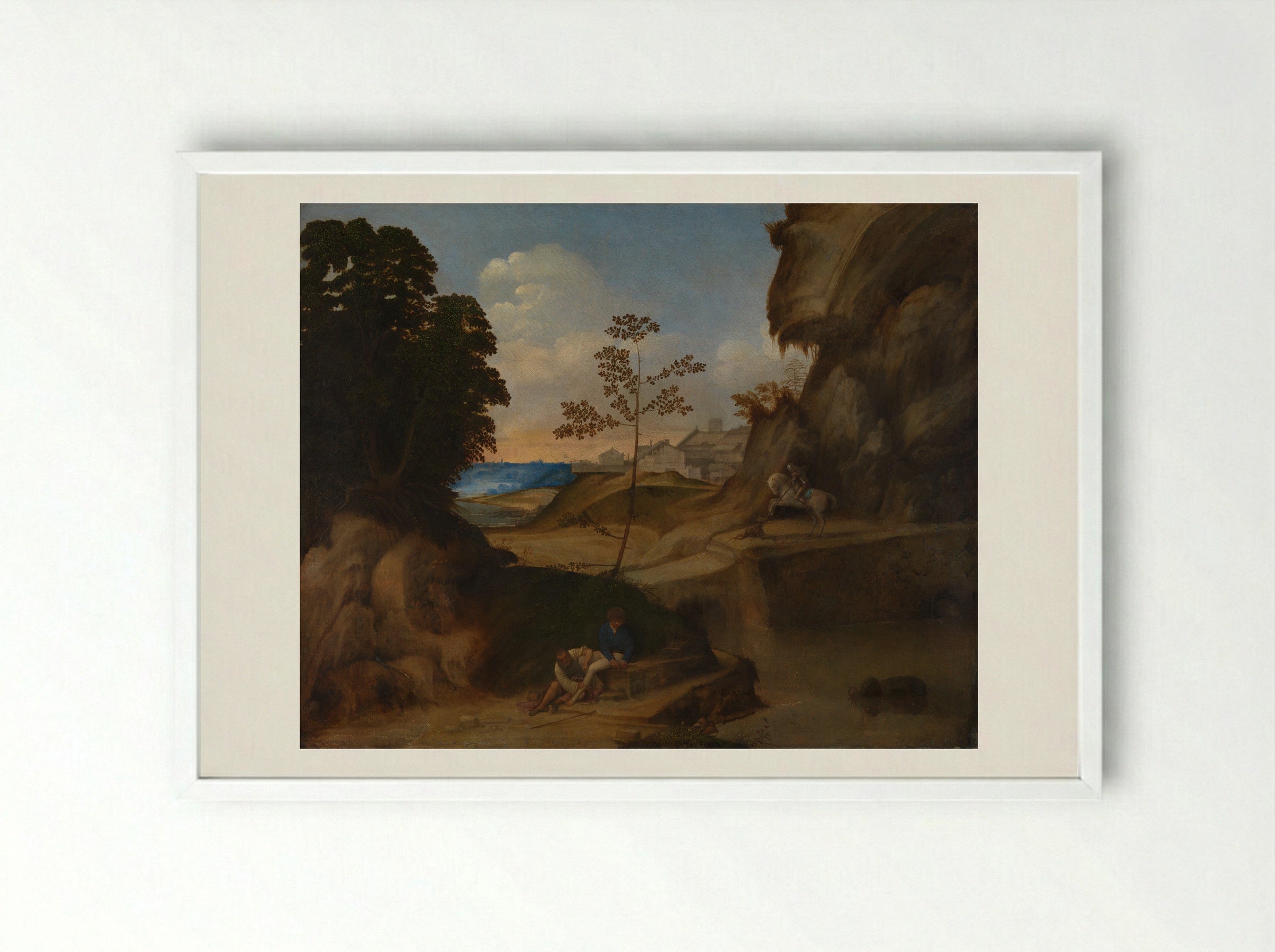The Sunset - Giorgione - Framed Print White