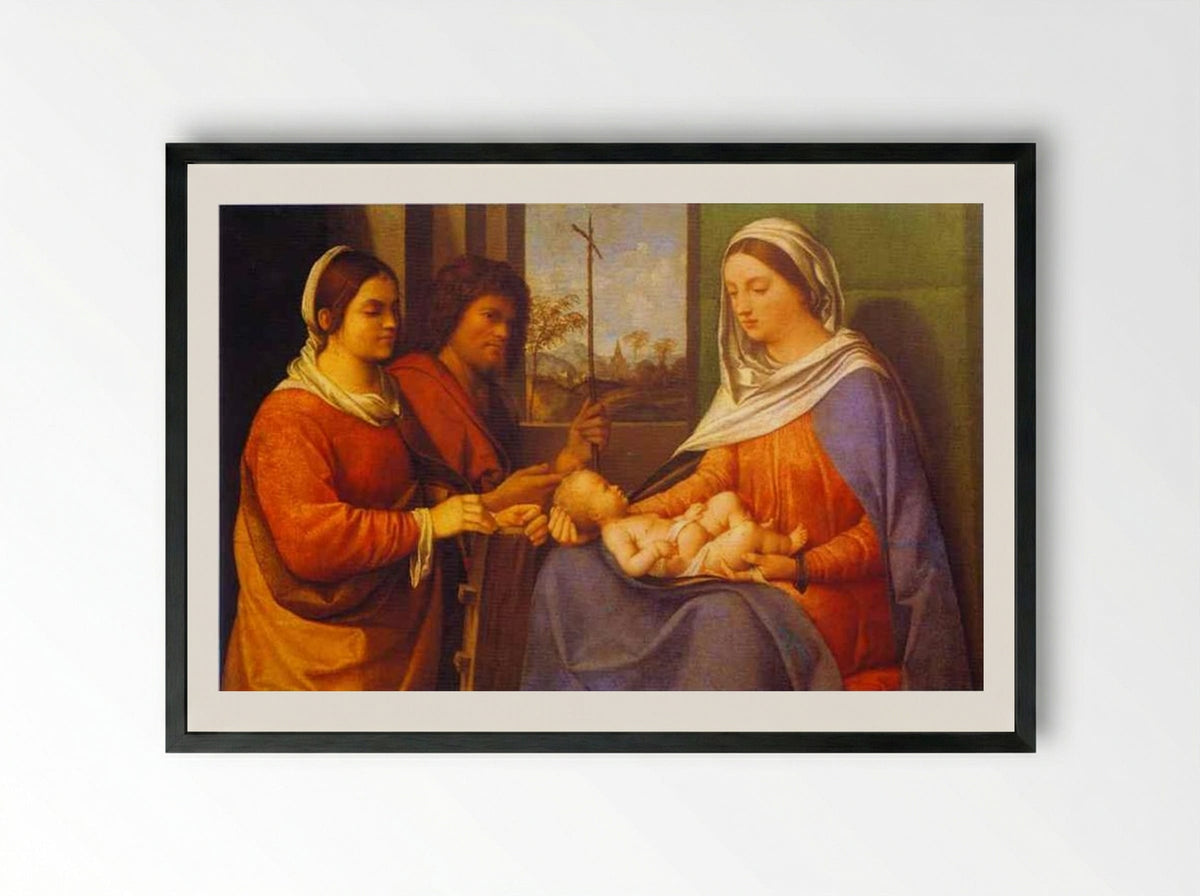 Sacred Conversation - Giorgione - Framed Print Black
