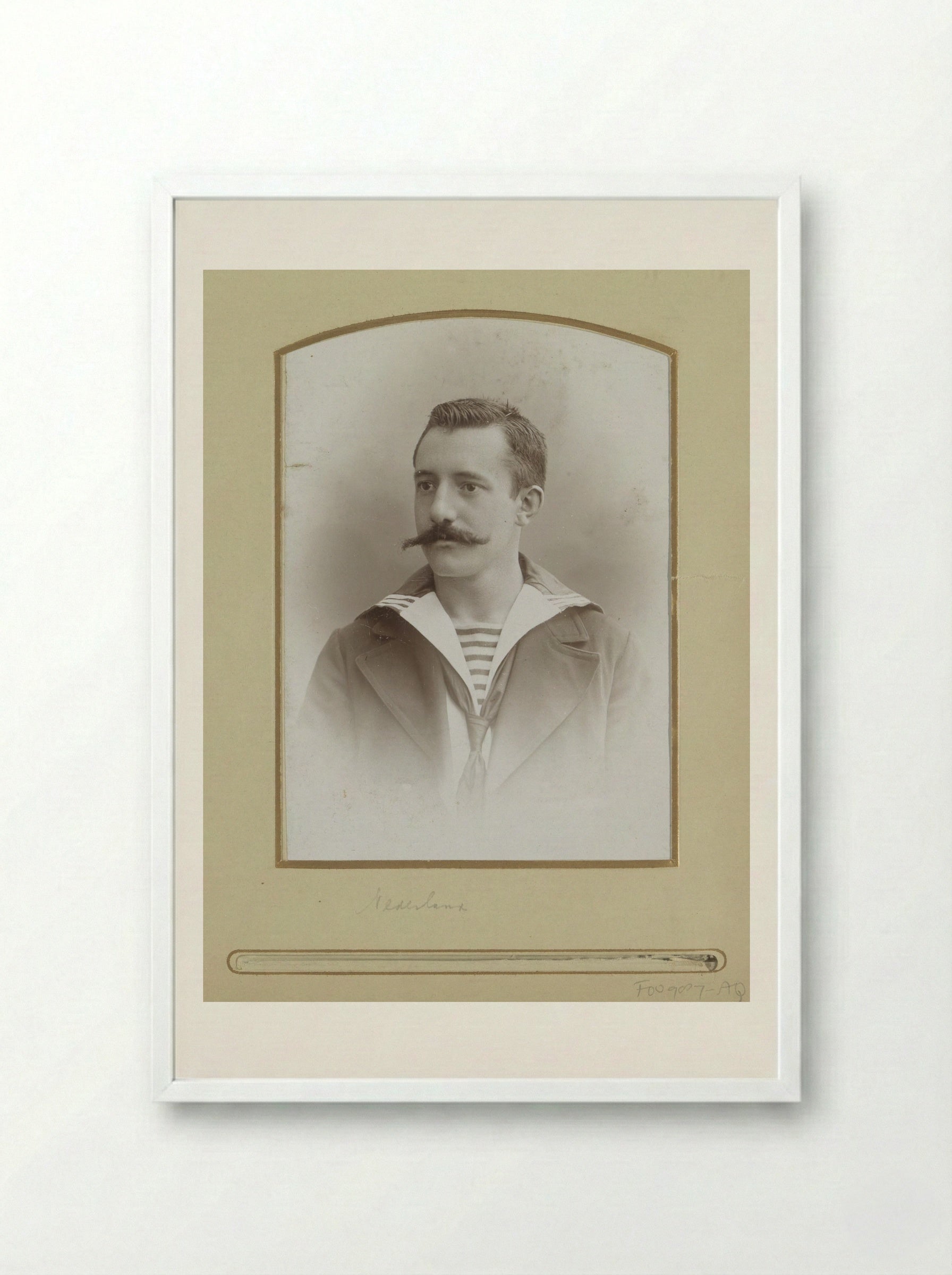 Portrait of a Dutch Sailor - Machiel Hendricus Laddé - Framed Print White