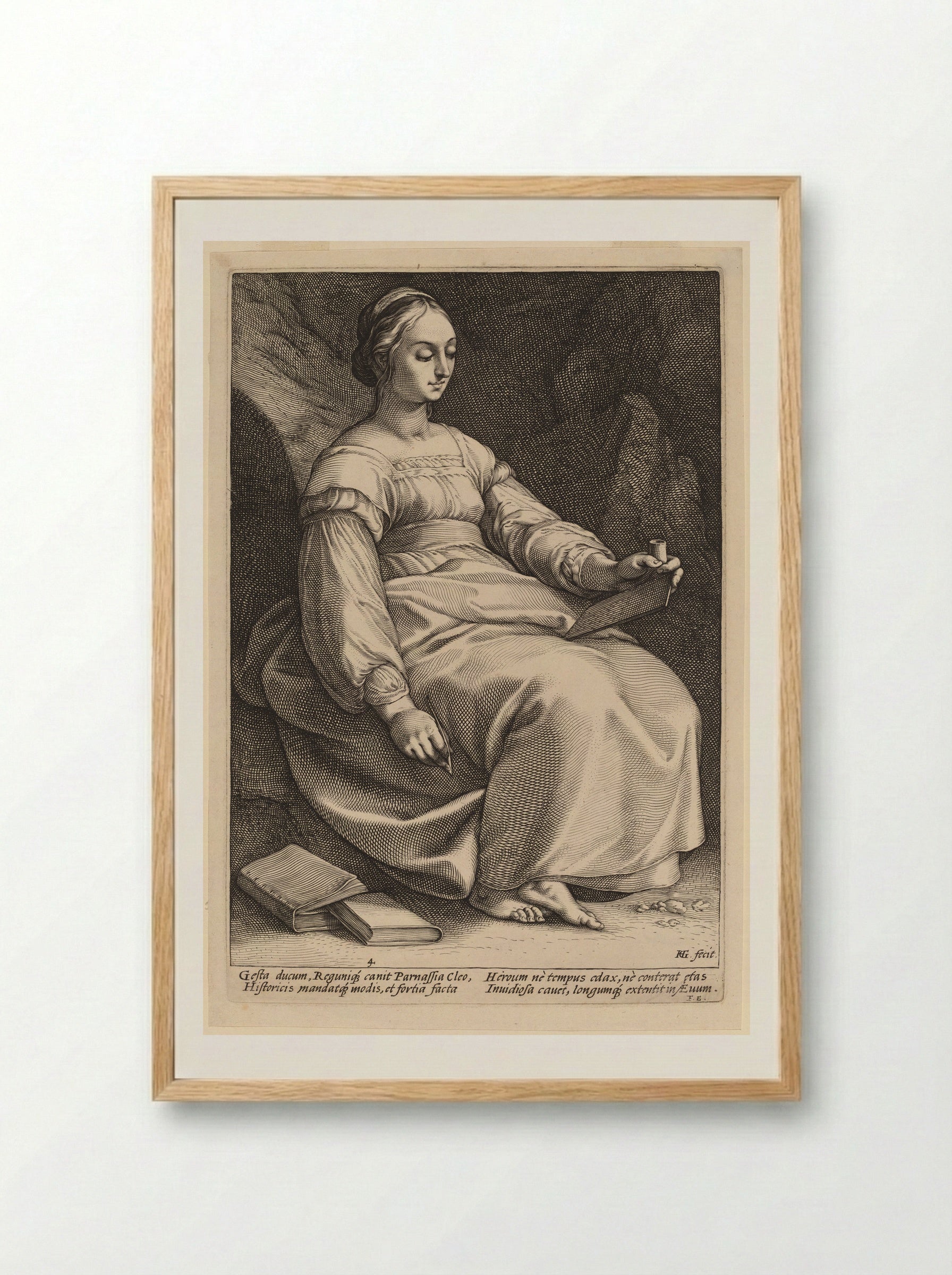 Clio - Hendrick Goltzius - Framed Print Wood