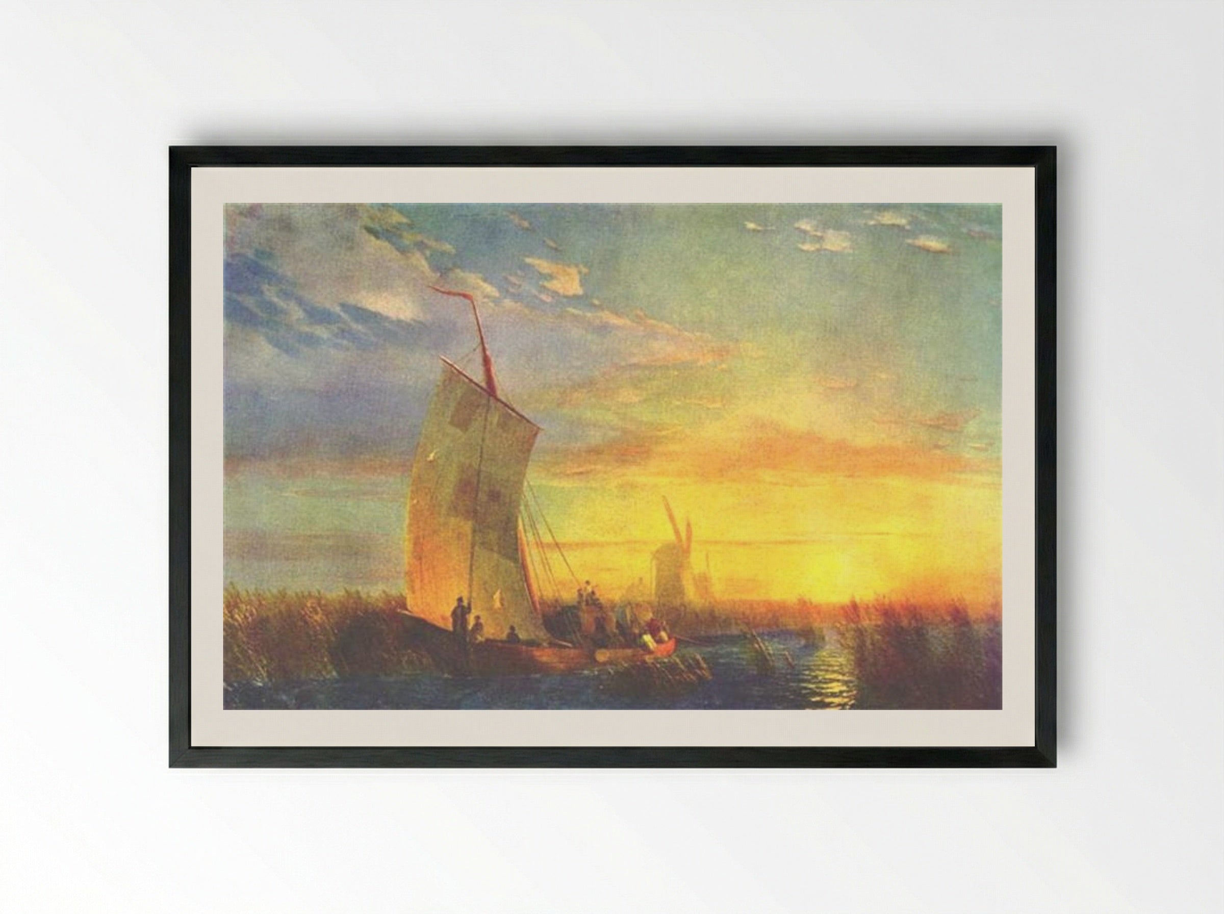 Rush on Dnieper near Aleshki - Ivan Aivazovsky - Framed Print Black