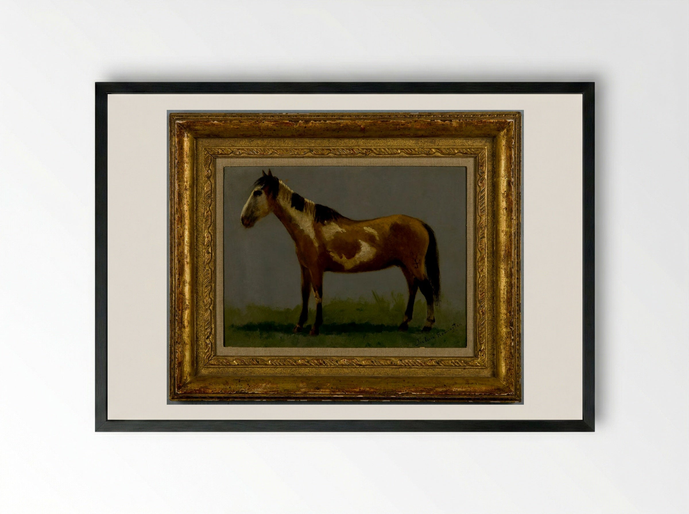Plains Pony - Frederic Remington - Framed Print Black