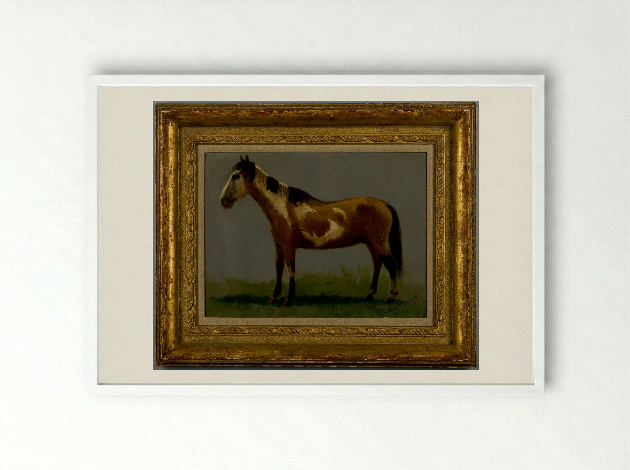 Plains Pony - Frederic Remington - Framed Print White