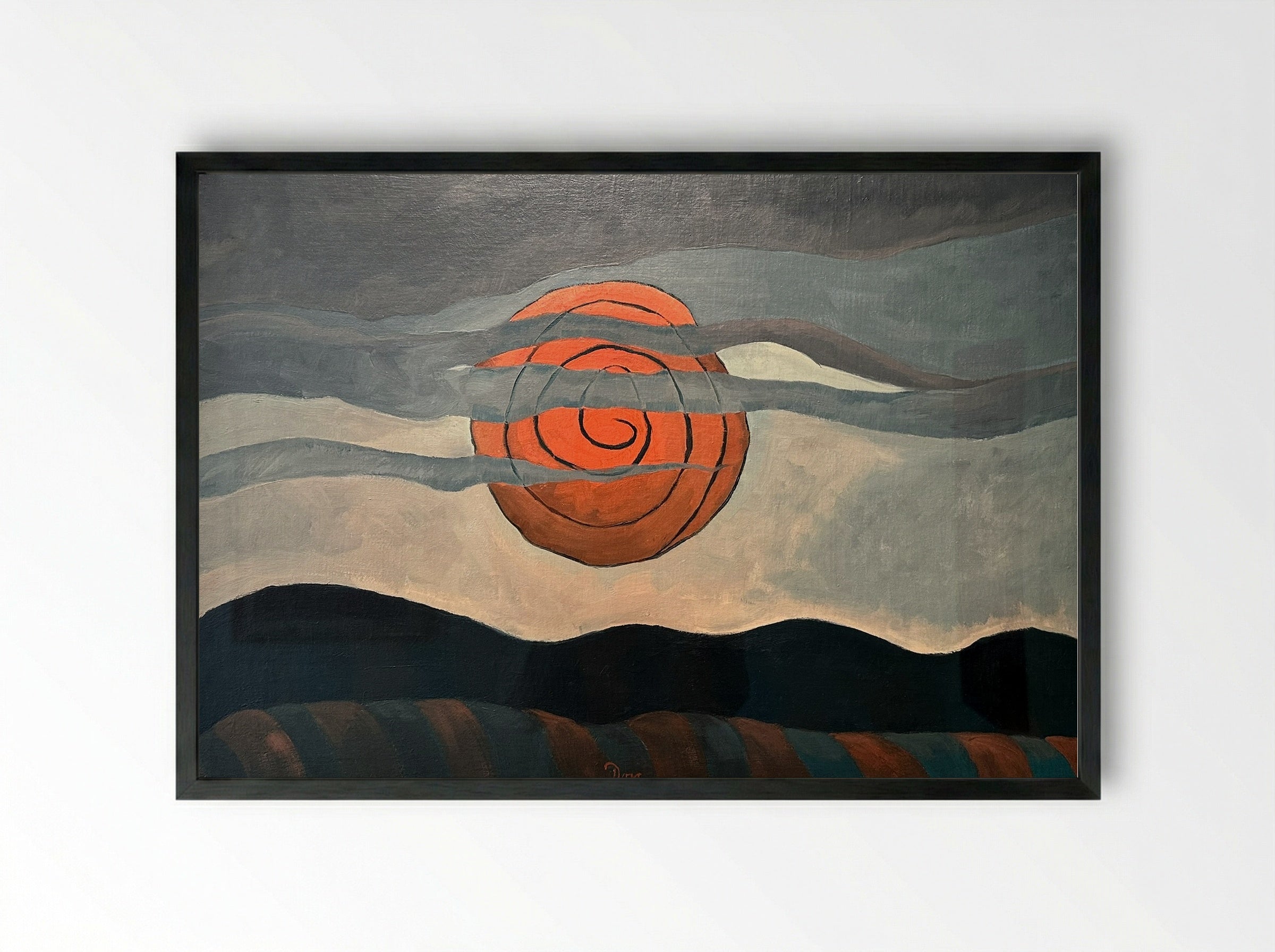 Red Sun - Arthur Dove - Framed Print Black