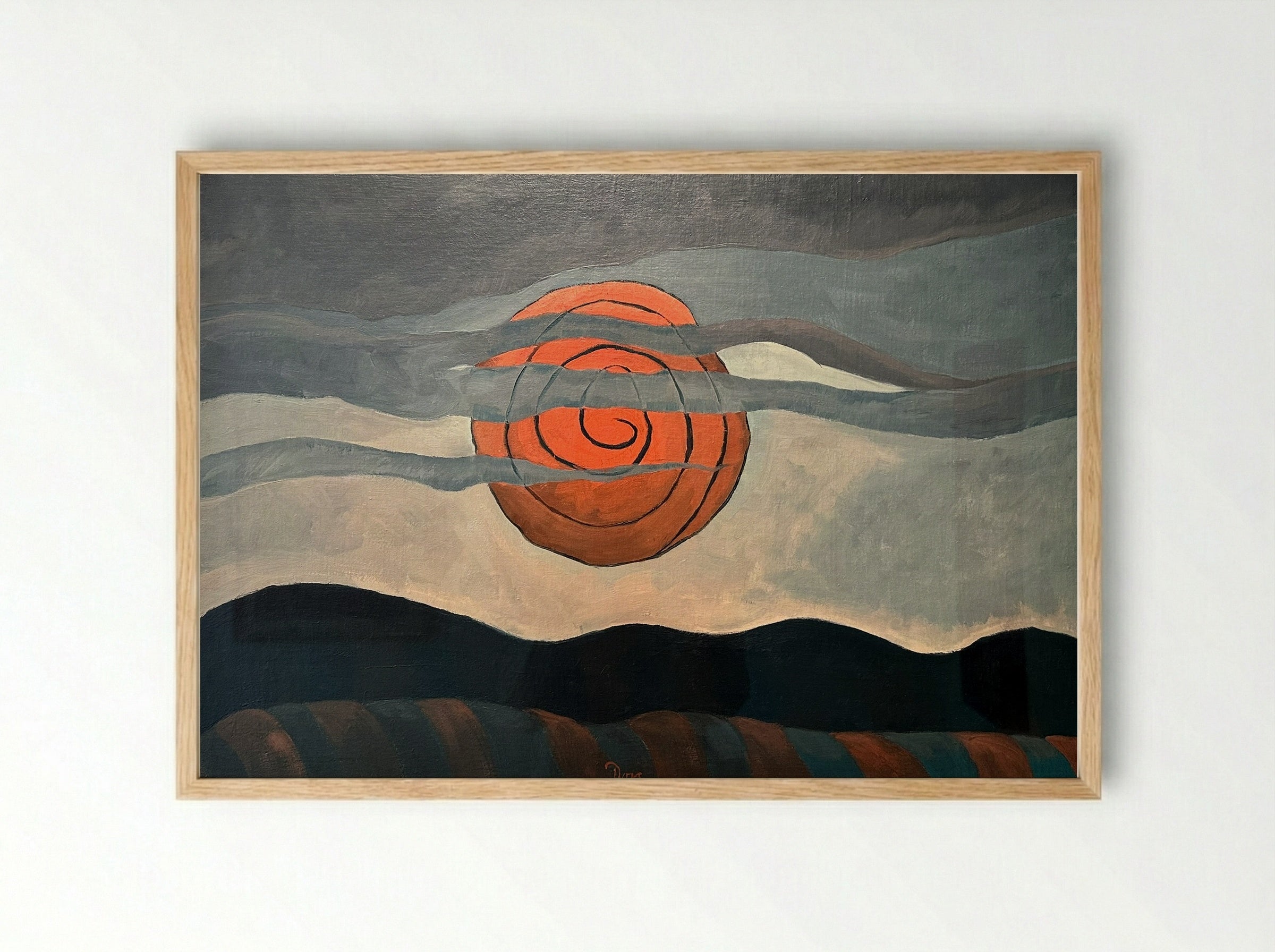 Red Sun - Arthur Dove - Framed Print Wood