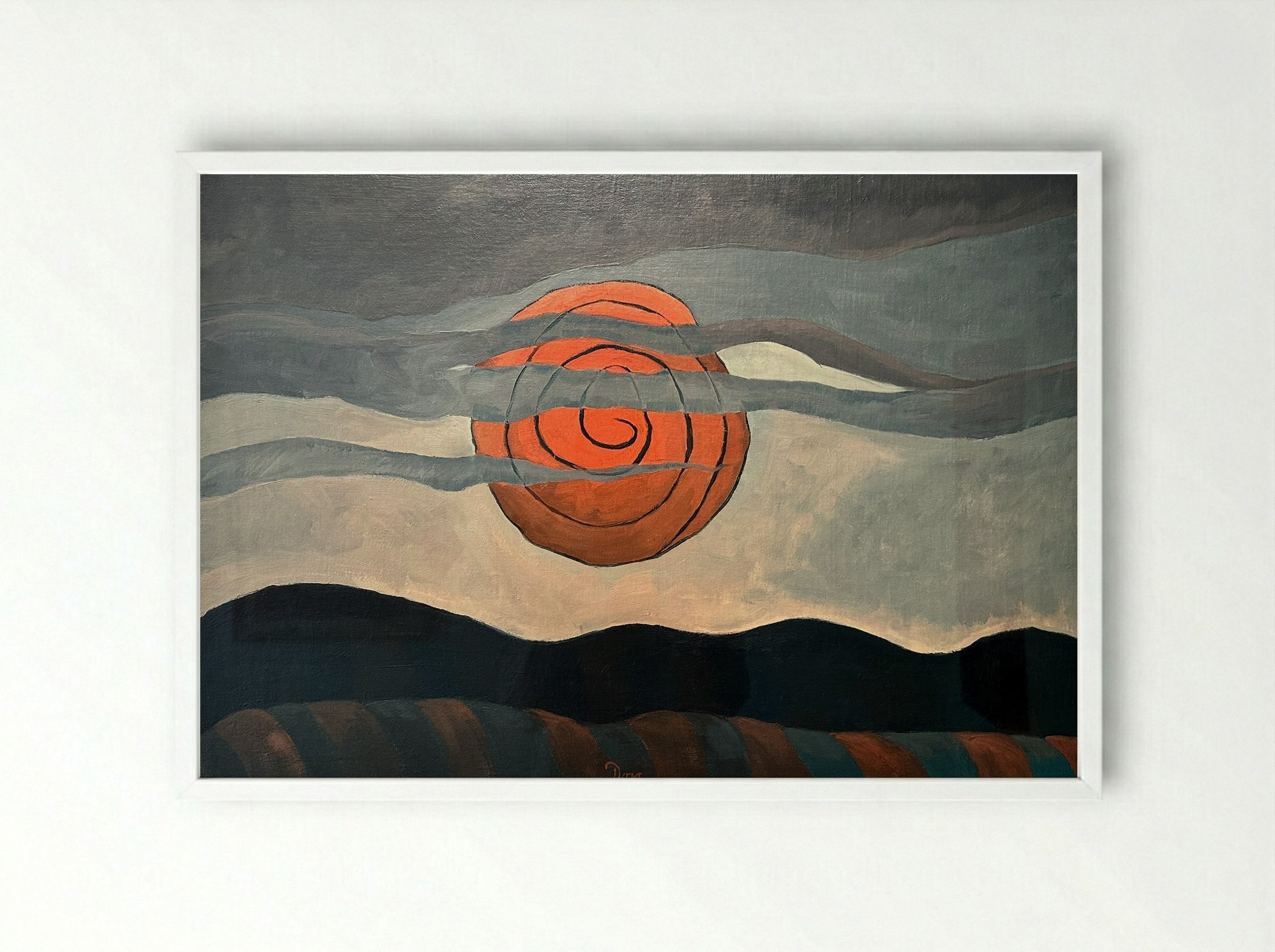 Red Sun - Arthur Dove - Framed Print White