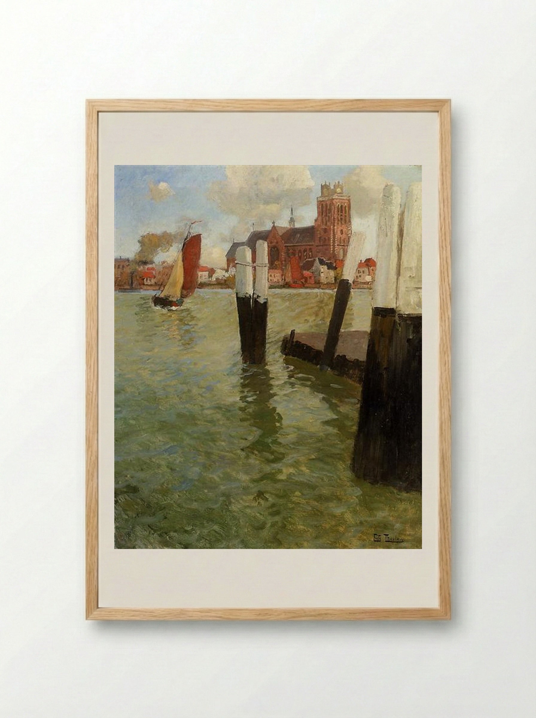 The Pier, Dordrecht - Frits Thaulow - Framed Print Wood