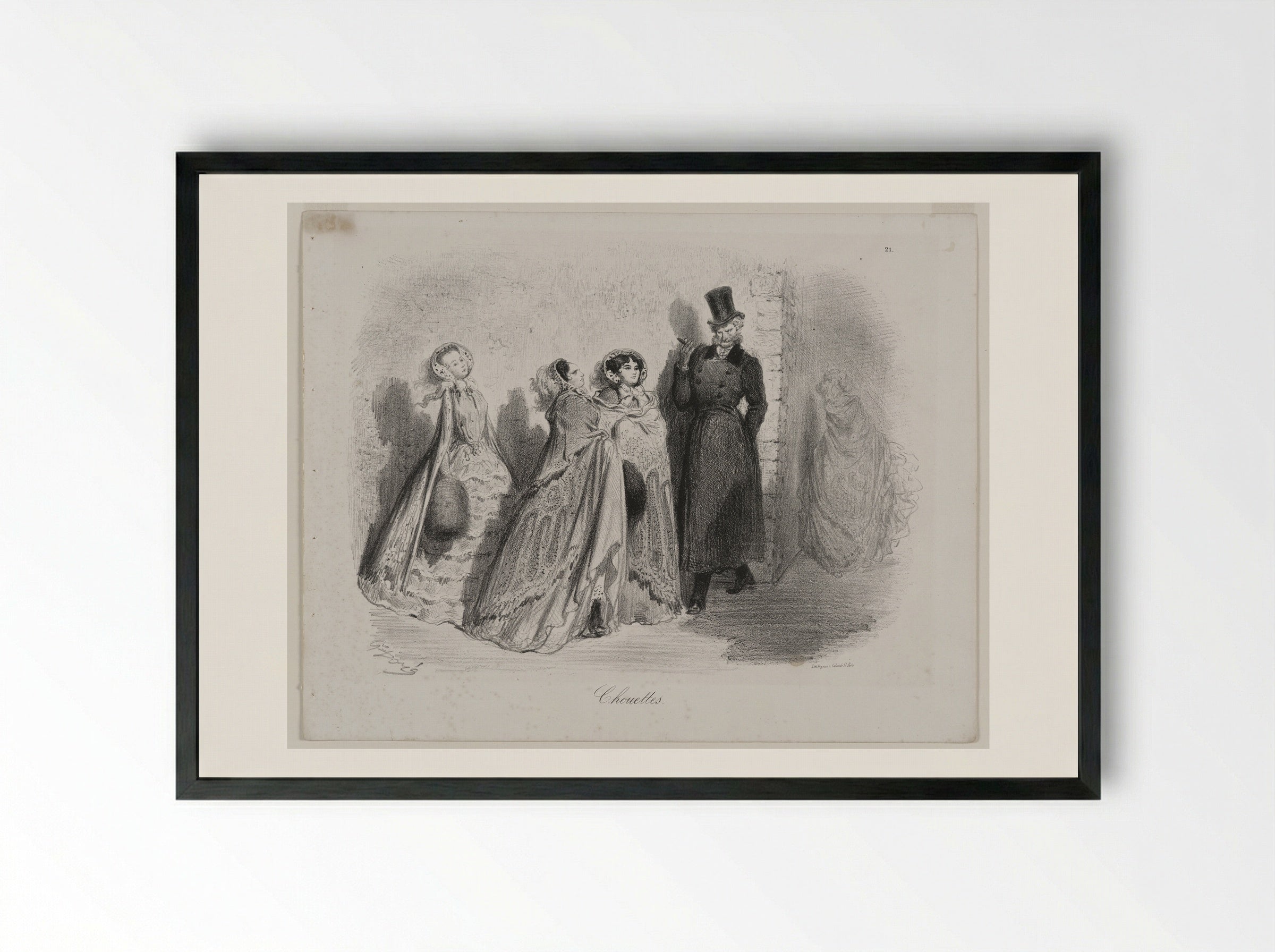 Chouettes (Owls) - Gustave Doré - Framed Print Black