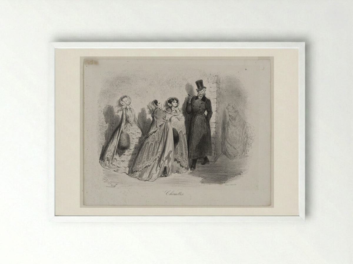 Chouettes (Owls) - Gustave Doré - Framed Print White
