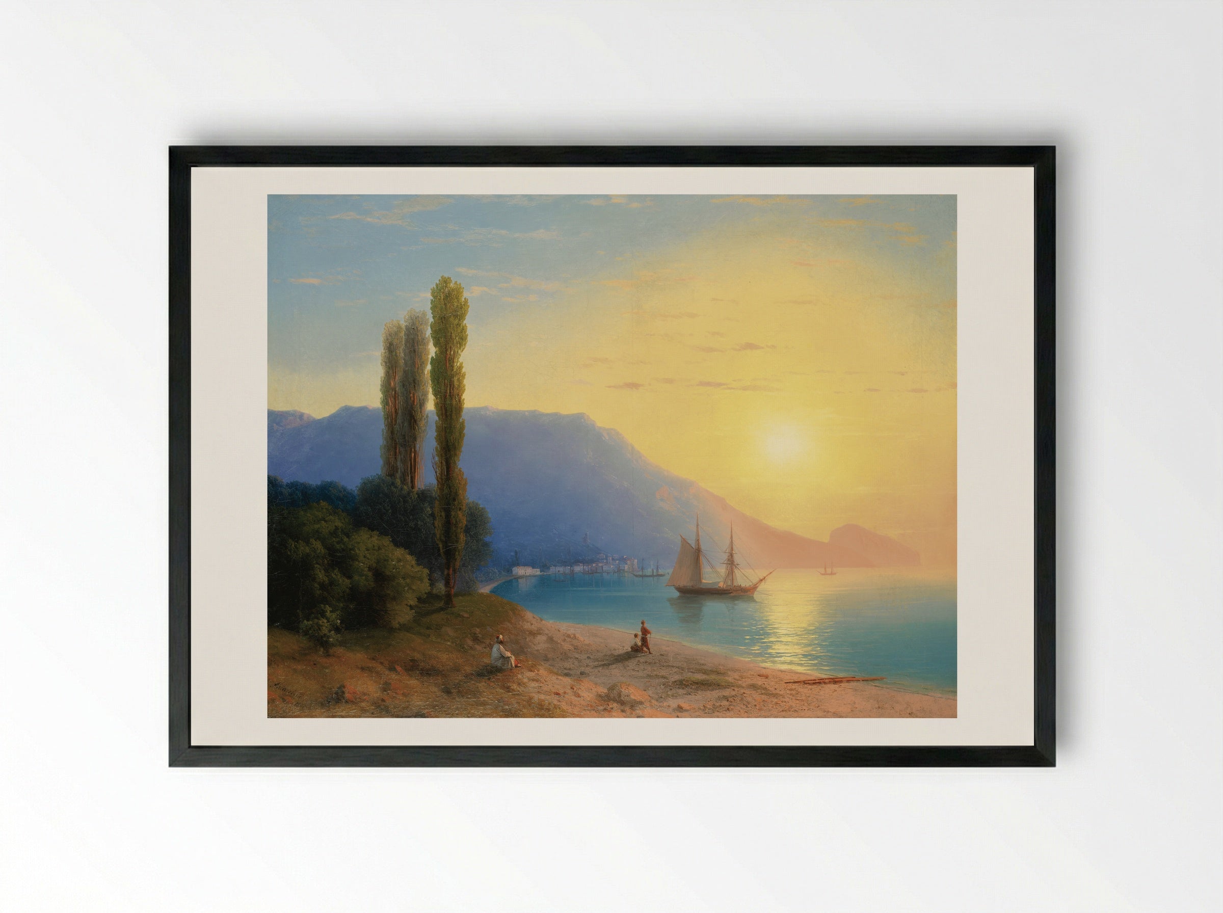 The Sunset - Ivan Aivazovsky - Framed Print Black