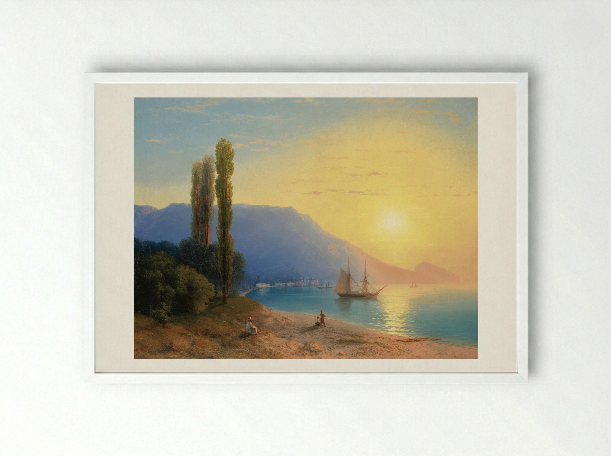 The Sunset - Ivan Aivazovsky - Framed Print White