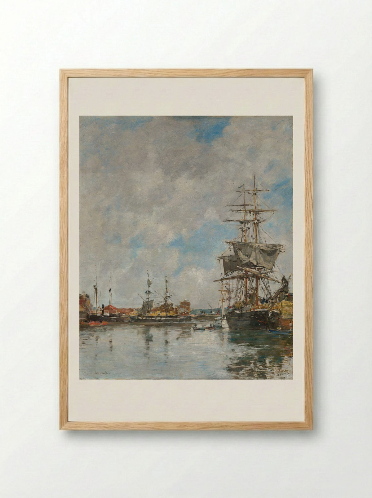 Deauville, the Dock - Eugène Boudin - Framed Print Wood