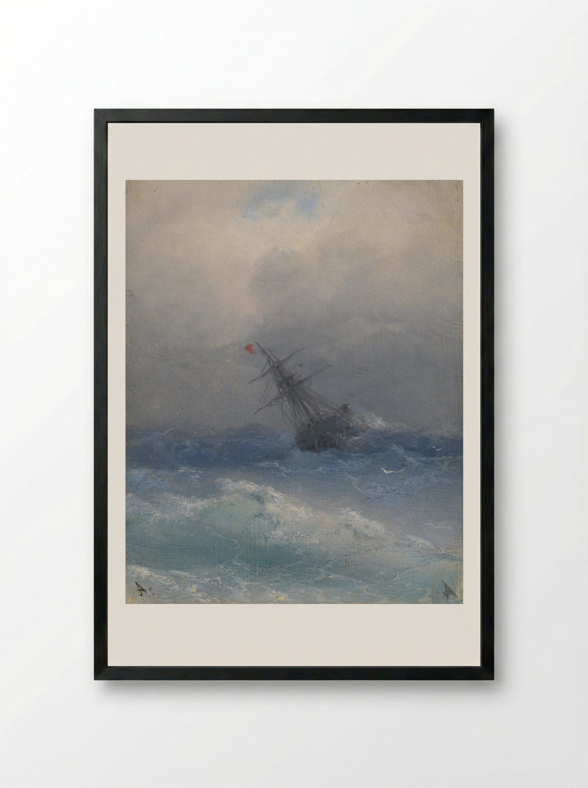 The Shipwreck - Ivan Aivazovsky - Framed Print Black