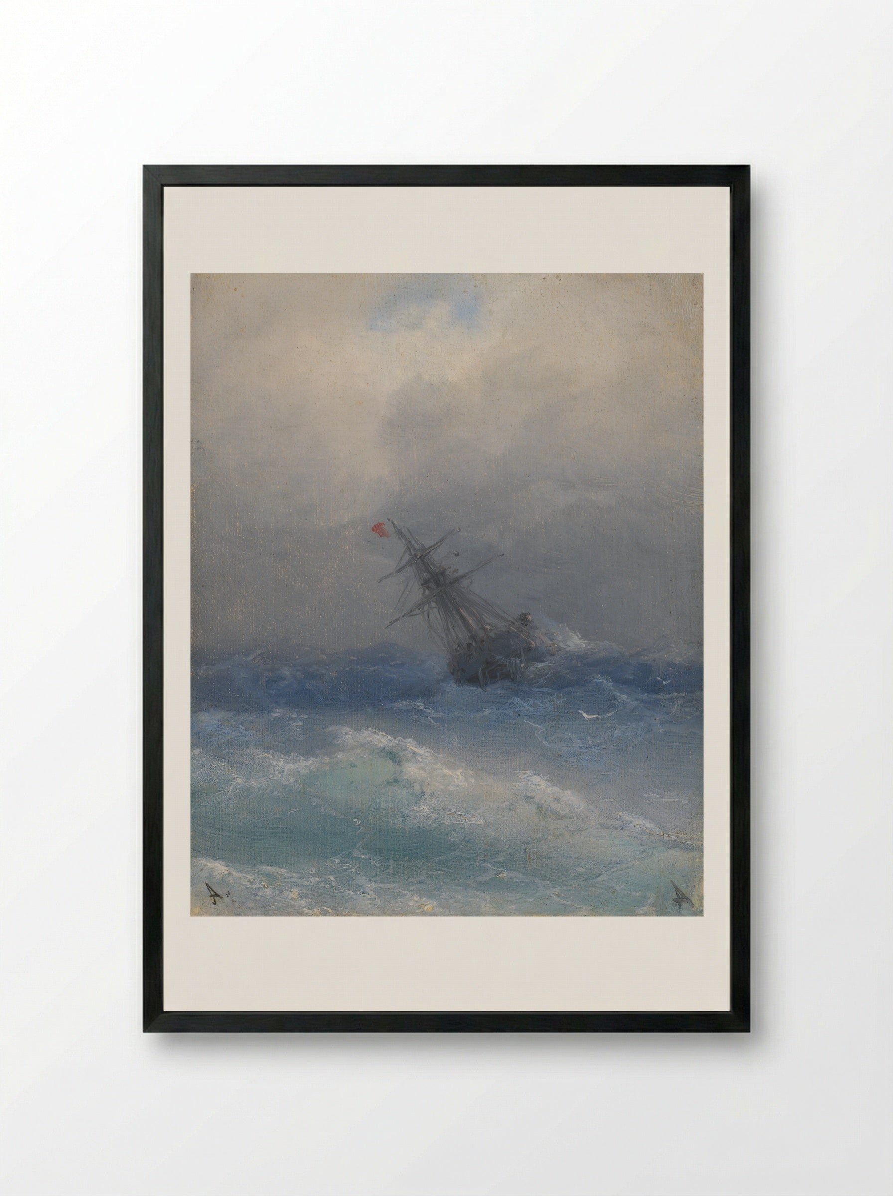 The Shipwreck - Ivan Aivazovsky - Framed Print Black