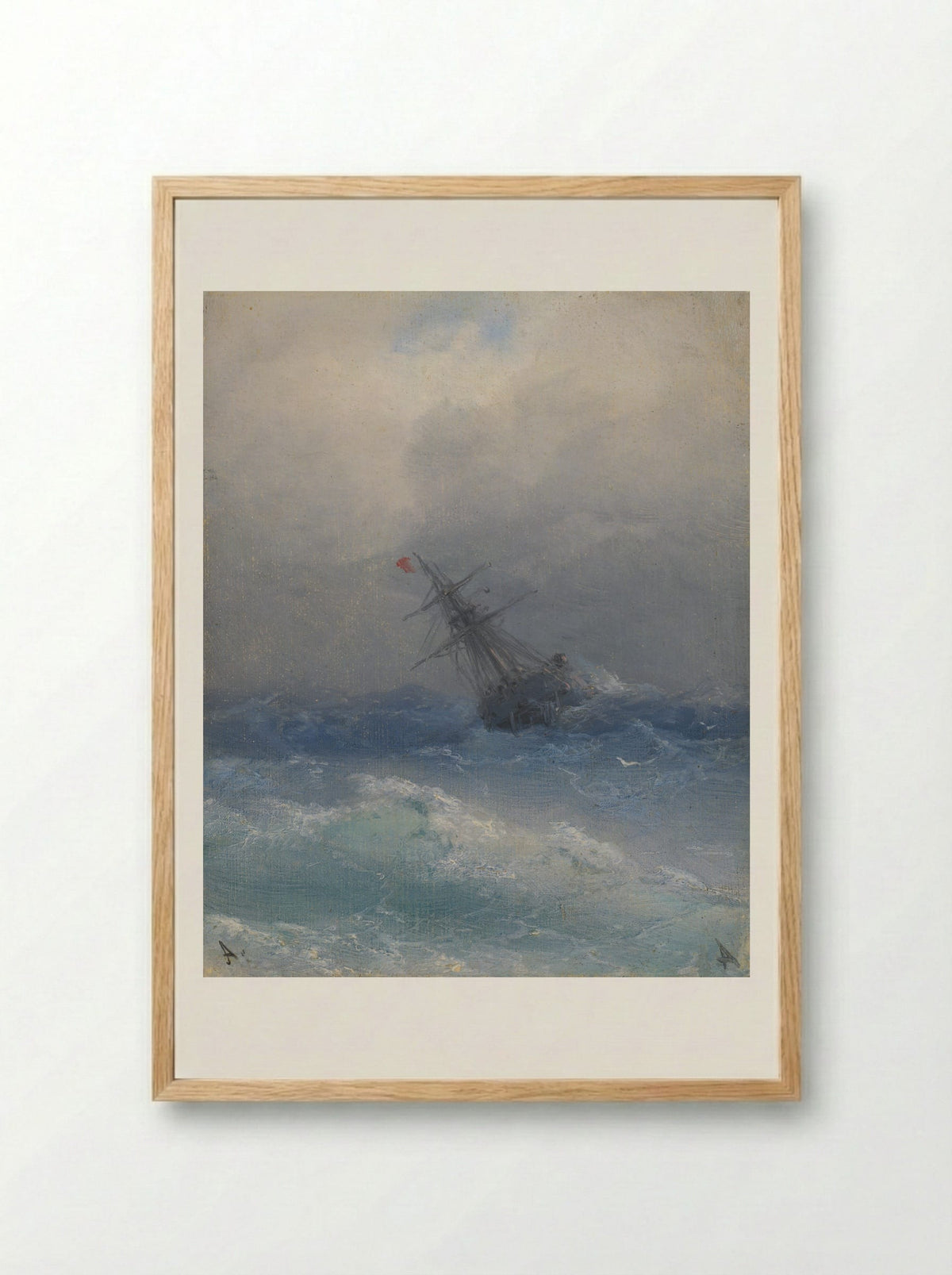 The Shipwreck - Ivan Aivazovsky - Framed Print Wood