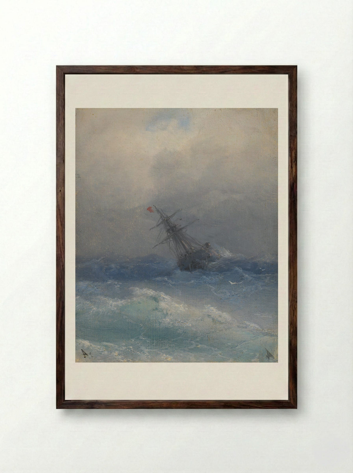 The Shipwreck - Ivan Aivazovsky - Framed Print Dark Wood
