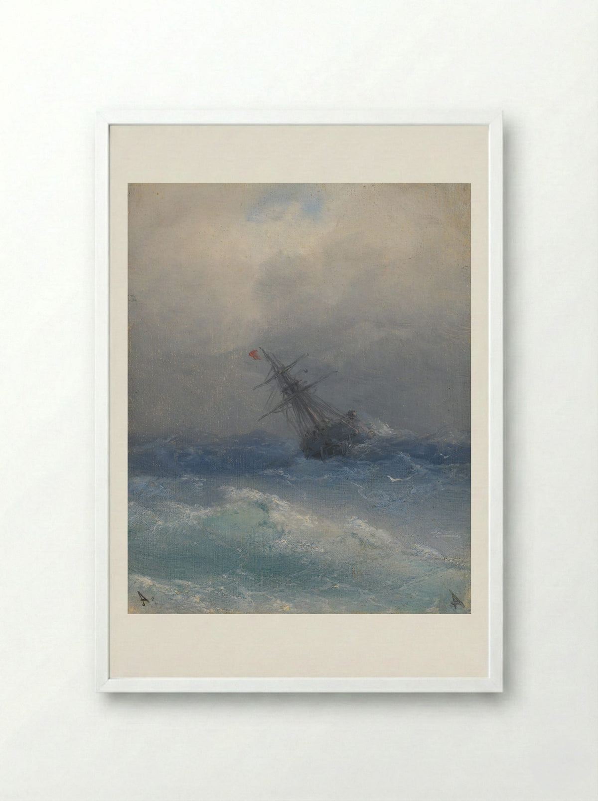 The Shipwreck - Ivan Aivazovsky - Framed Print White