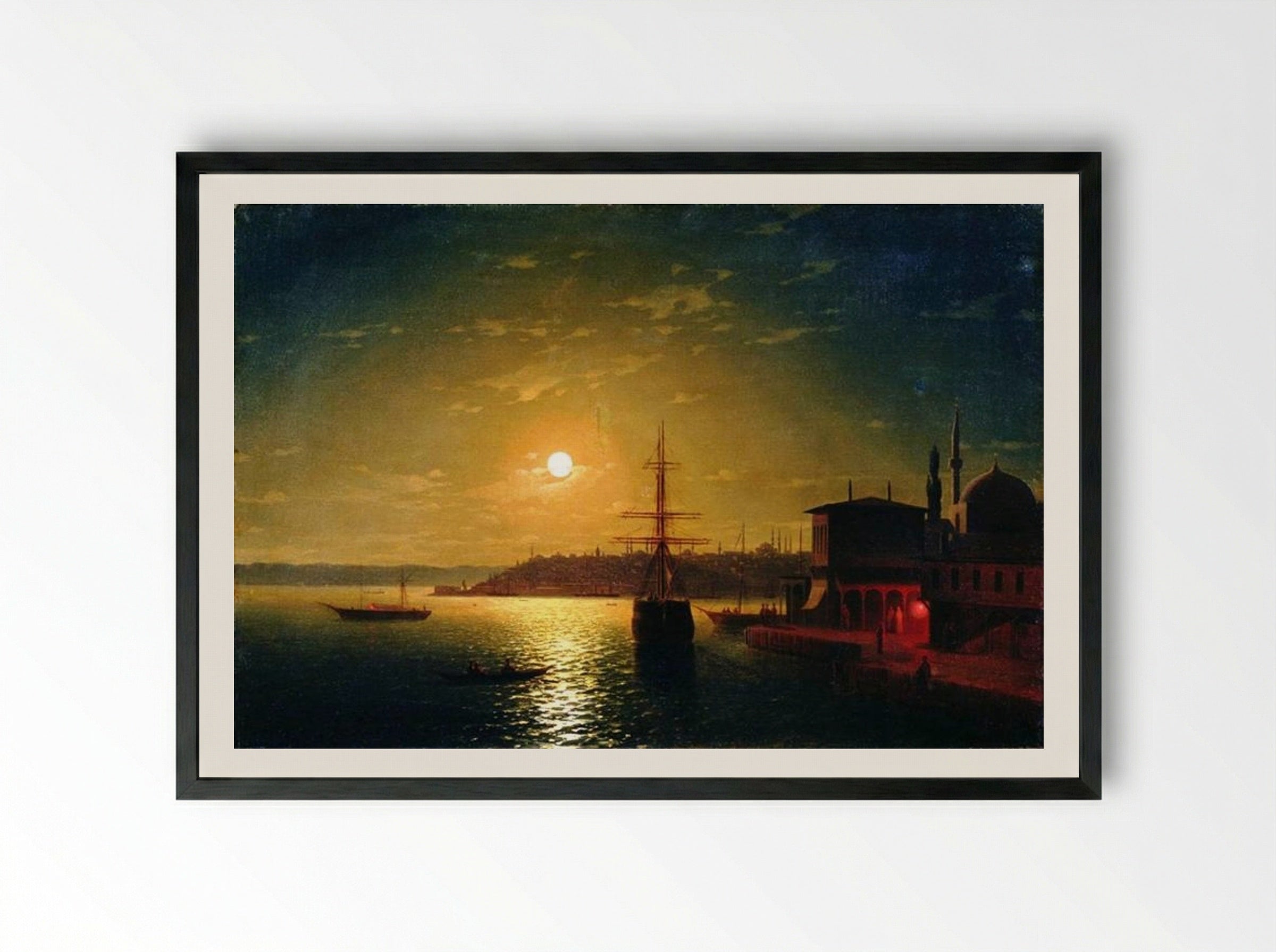 The Bay of the Golden Horn - Ivan Aivazovsky - Framed Print Black