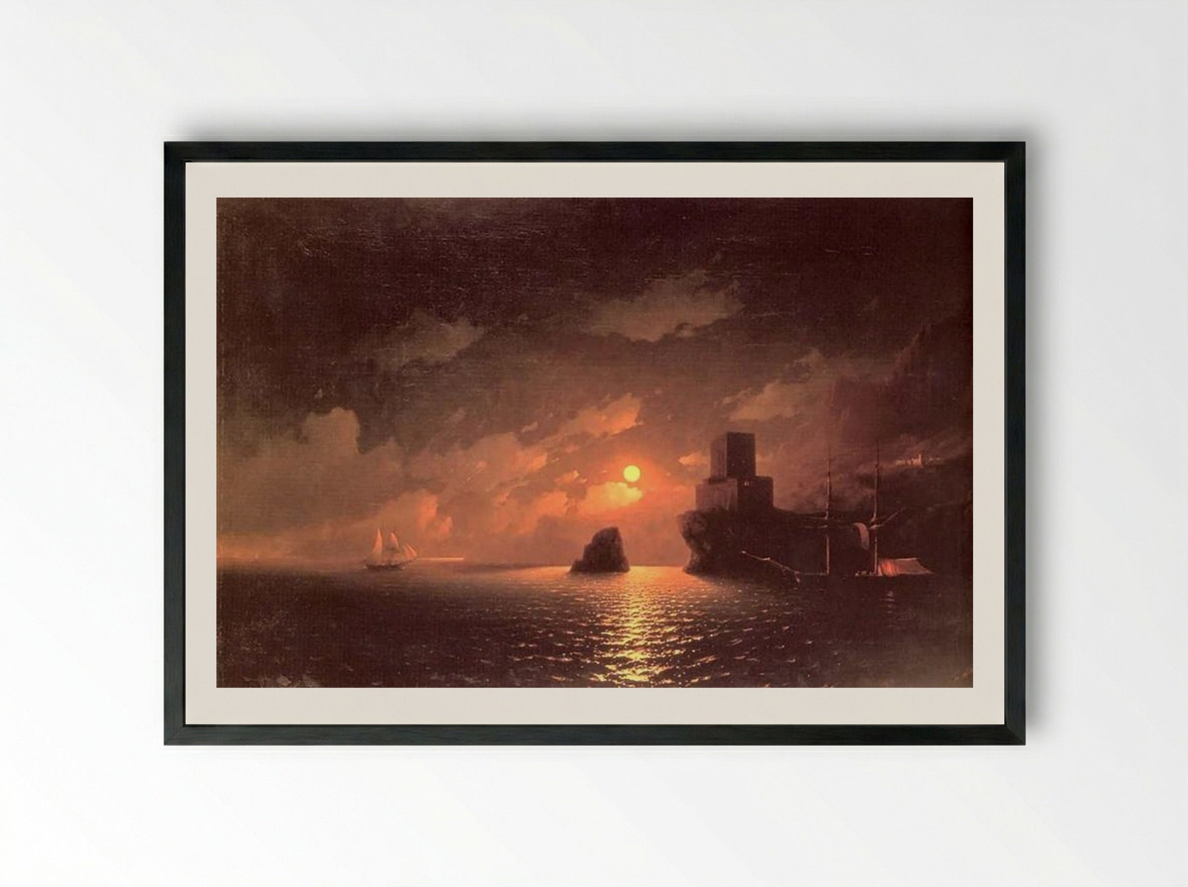 Lunar Night - Ivan Aivazovsky - Framed Print Black