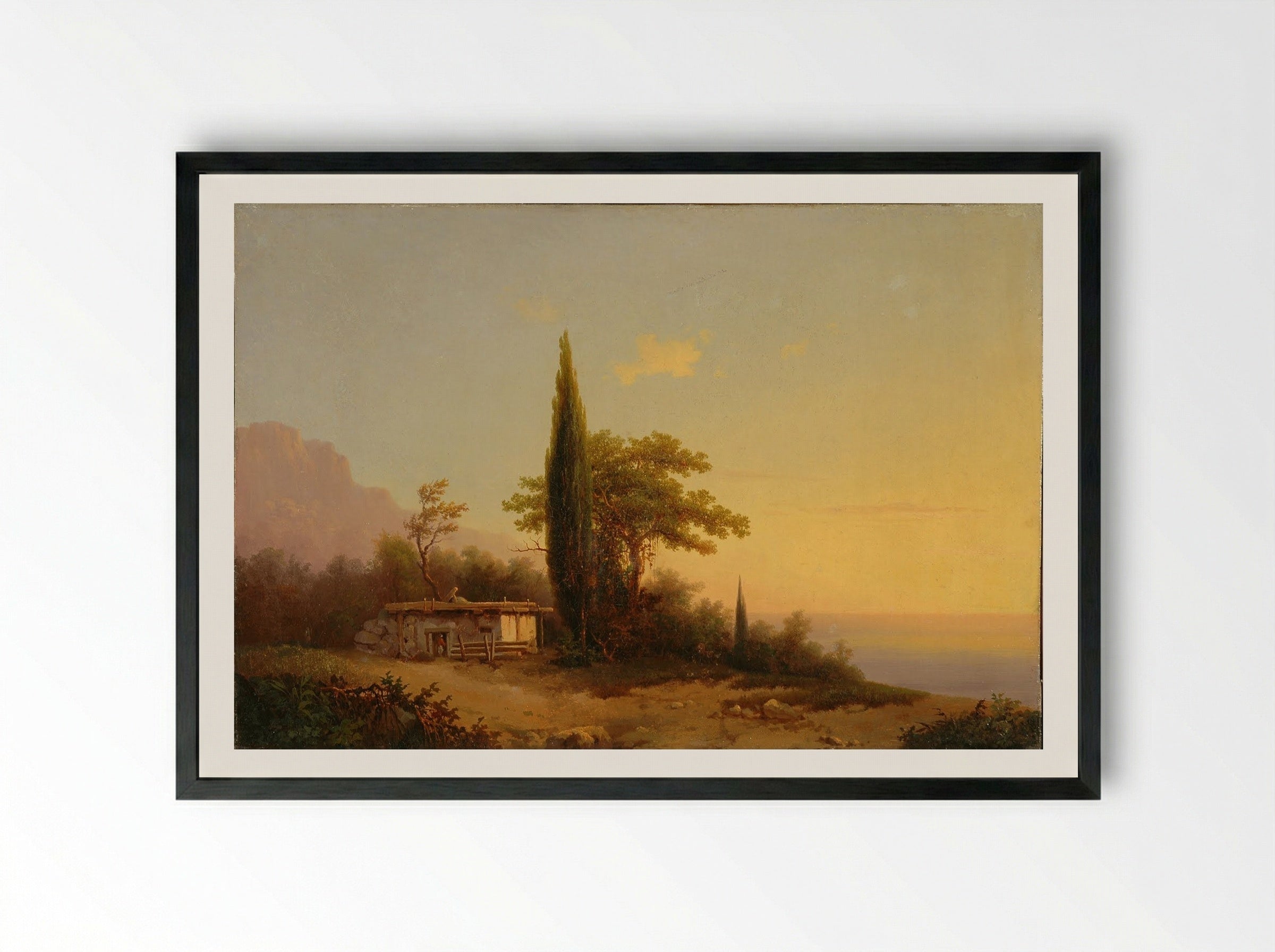 Crimean View. Ayu-Dag - Ivan Aivazovsky - Framed Print Black
