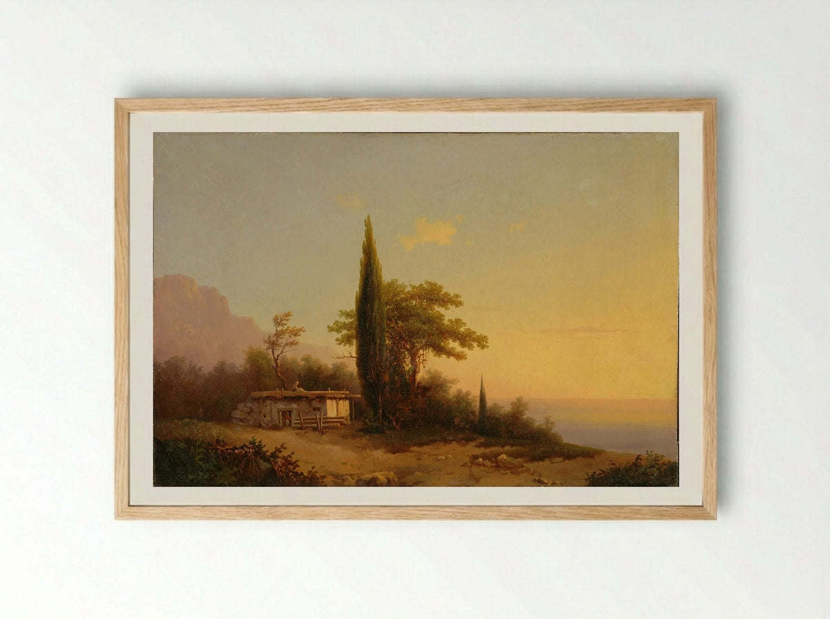 Crimean View. Ayu-Dag - Ivan Aivazovsky - Framed Print Wood