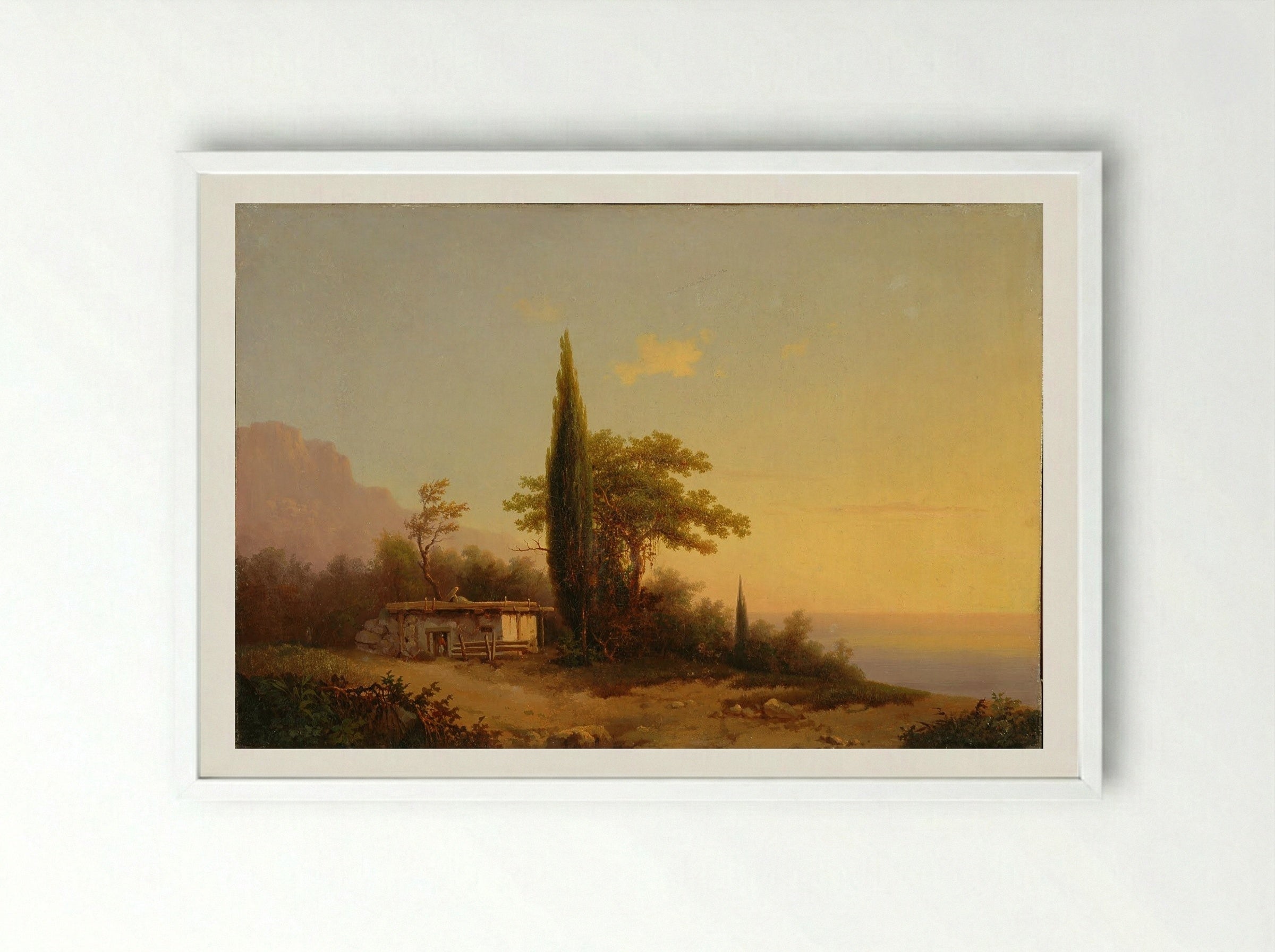 Crimean View. Ayu-Dag - Ivan Aivazovsky - Framed Print White