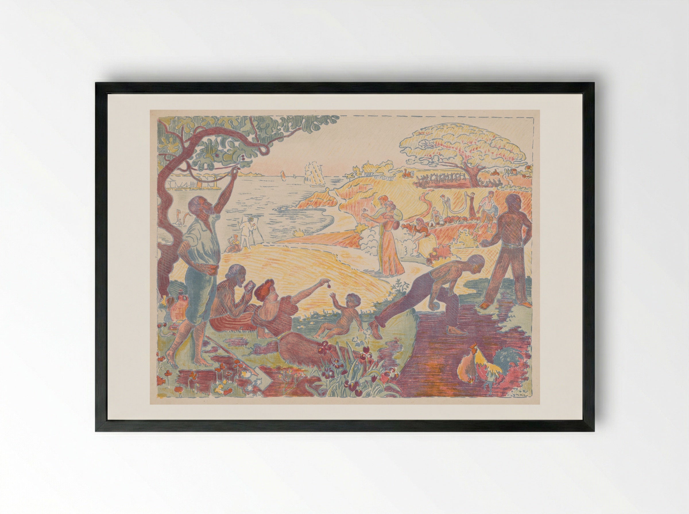 In the Time of Harmony - Paul Signac - Framed Print Black