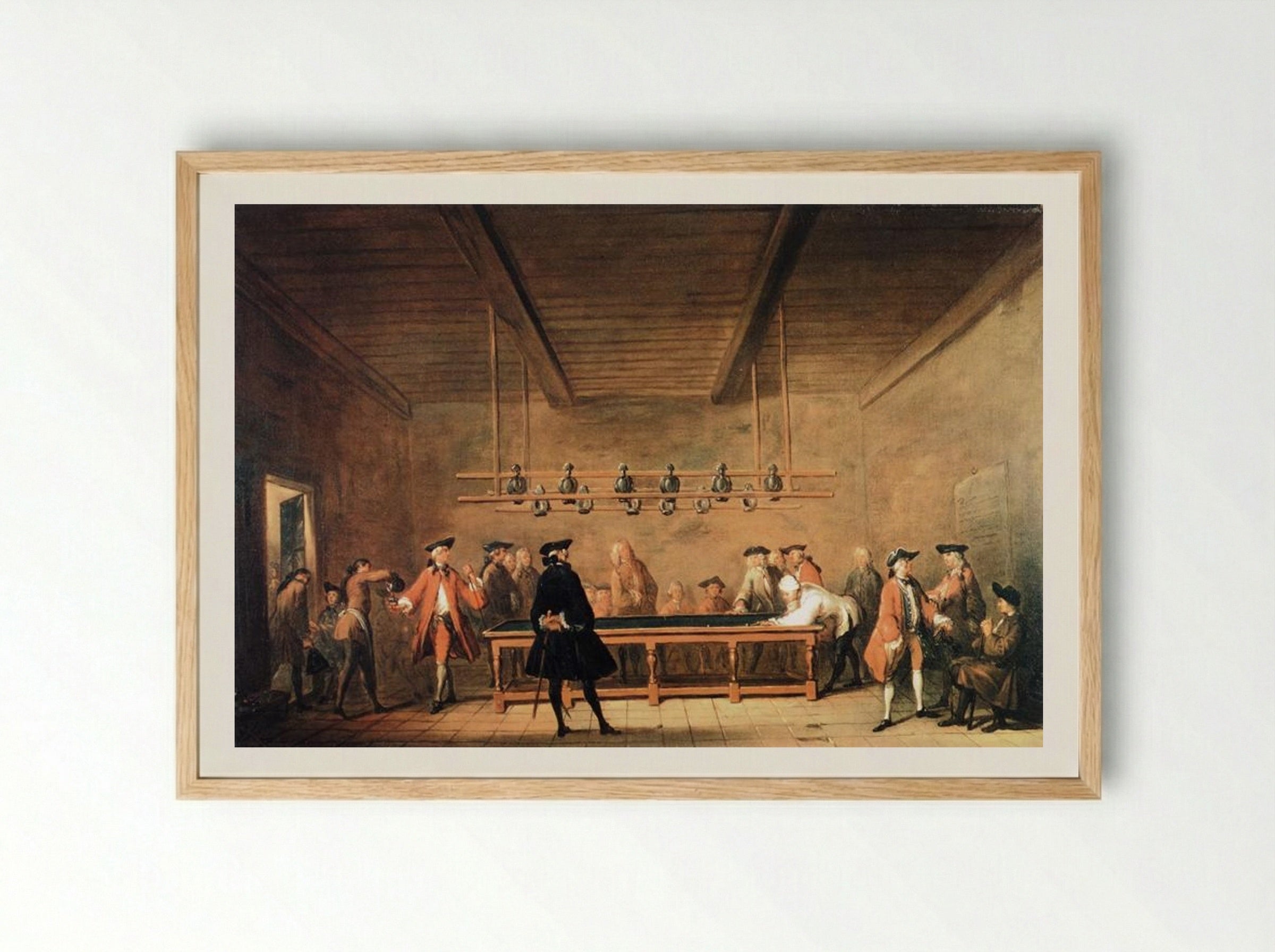 A Game of Billiards - Jean-Baptiste-Siméon Chardin - Framed Print Wood