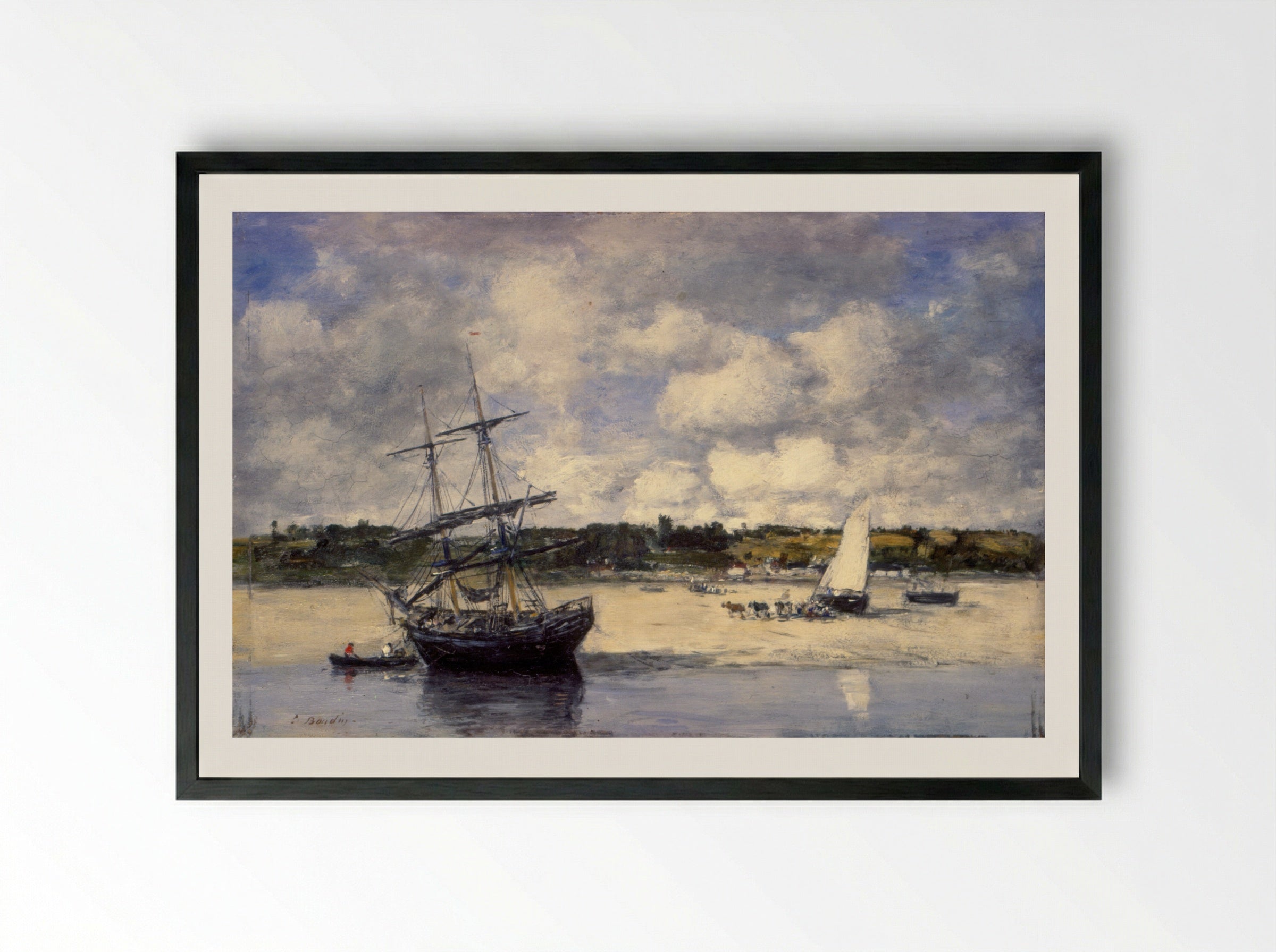 Portrieux - Eugène Boudin - Framed Print Black