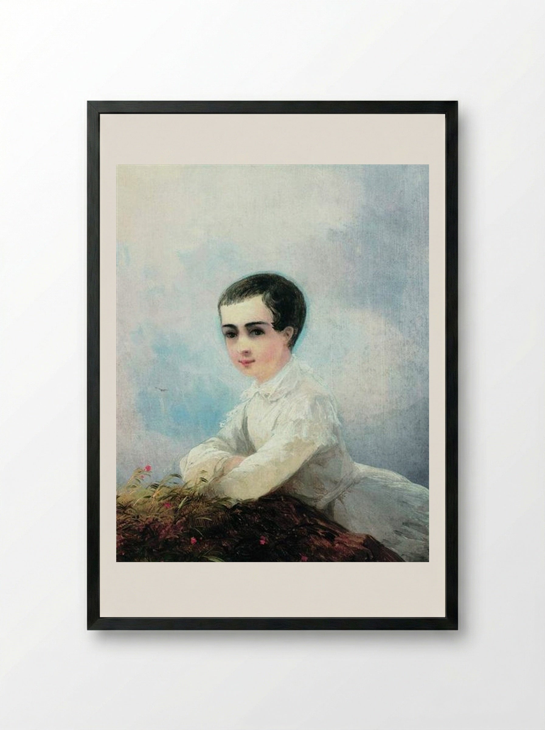 Portrait of I. Lazarev - Ivan Aivazovsky - Framed Print Black