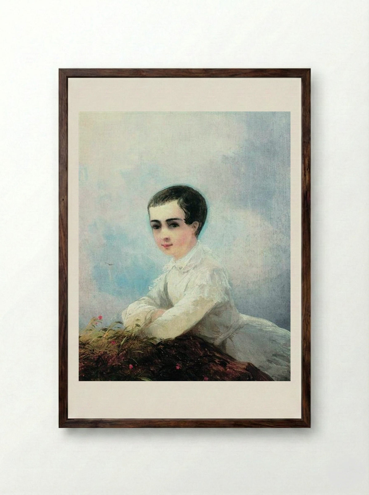 Portrait of I. Lazarev - Ivan Aivazovsky - Framed Print Dark Wood