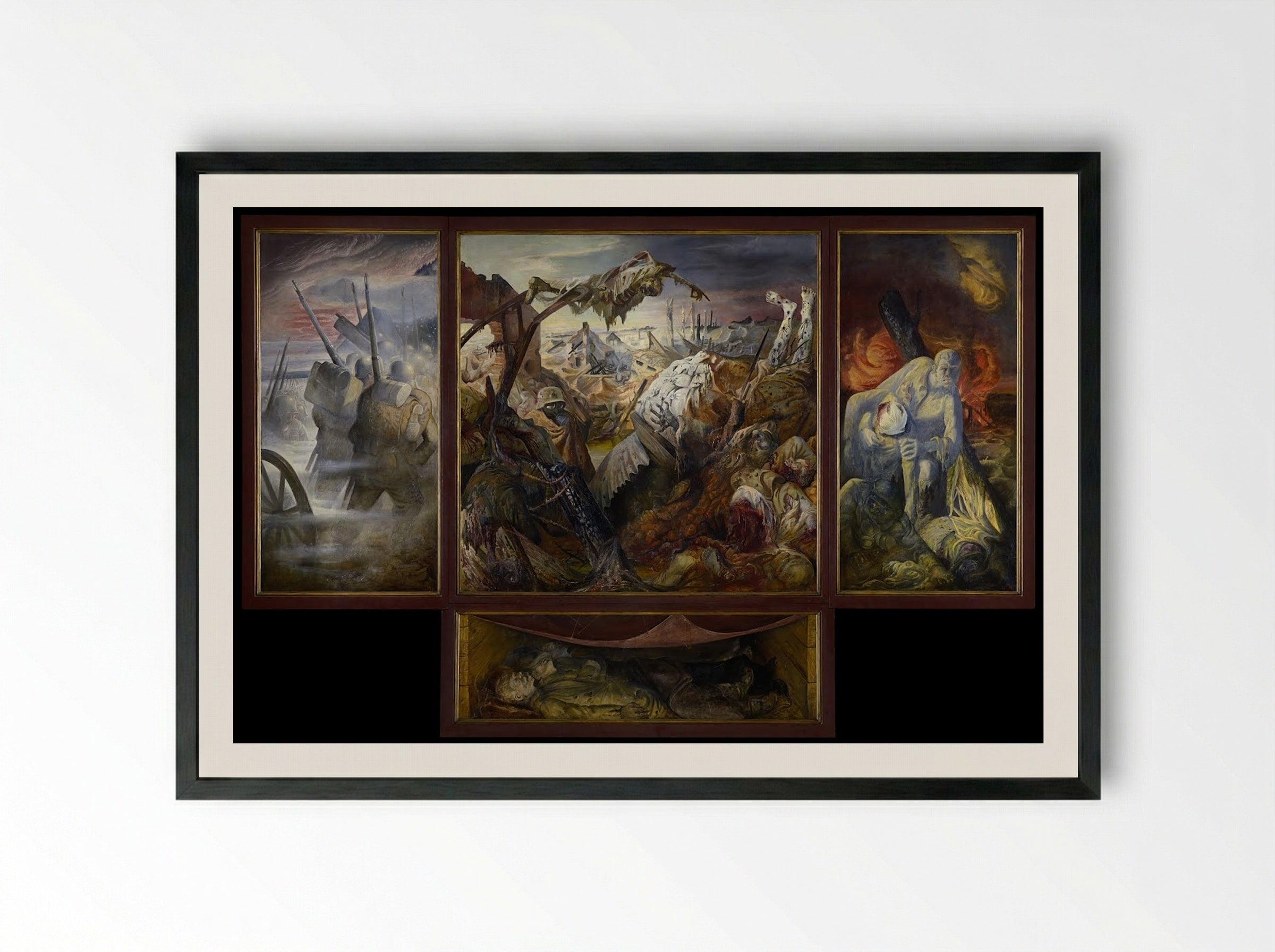 War (Der Krieg) - Otto Dix - Framed Print Black