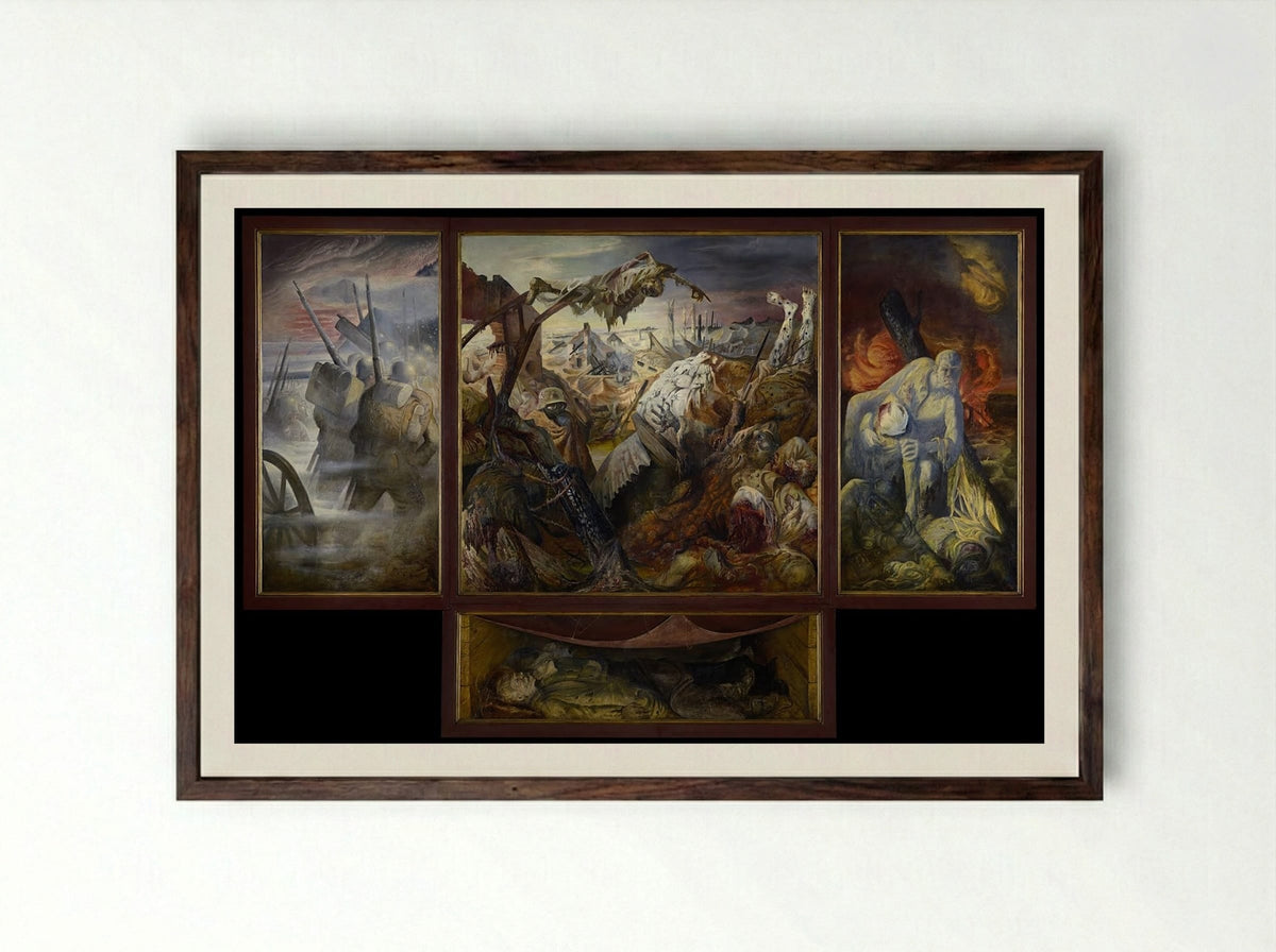 War (Der Krieg) - Otto Dix - Framed Print Dark Wood