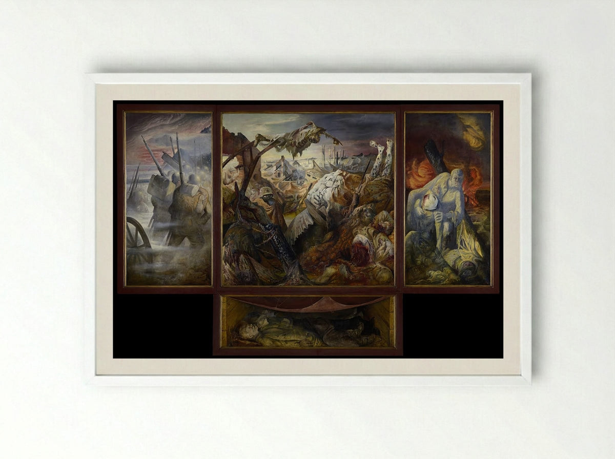 War (Der Krieg) - Otto Dix - Framed Print White