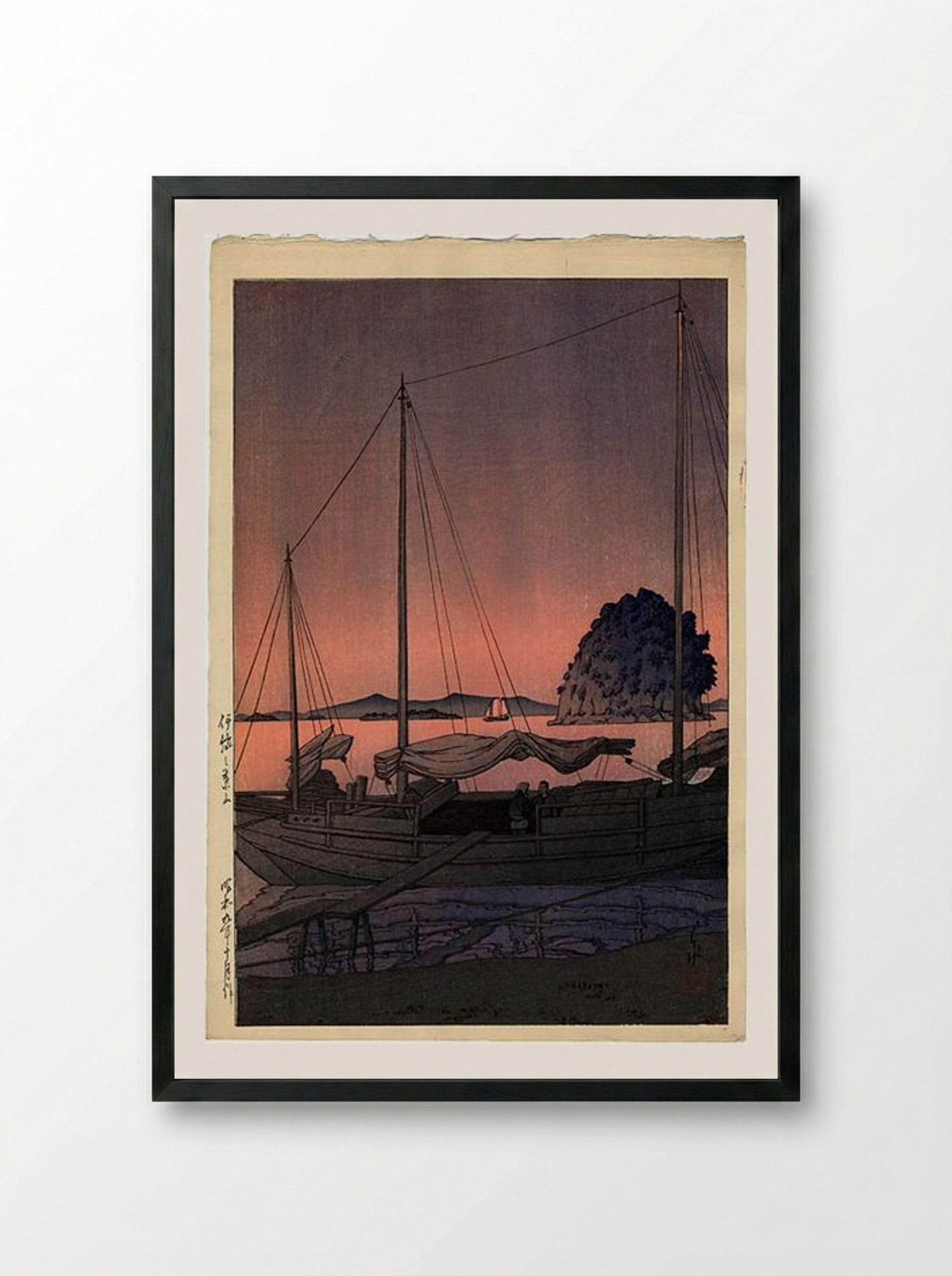 Hayama, Iyo - Hasui Kawase - Framed Print Black