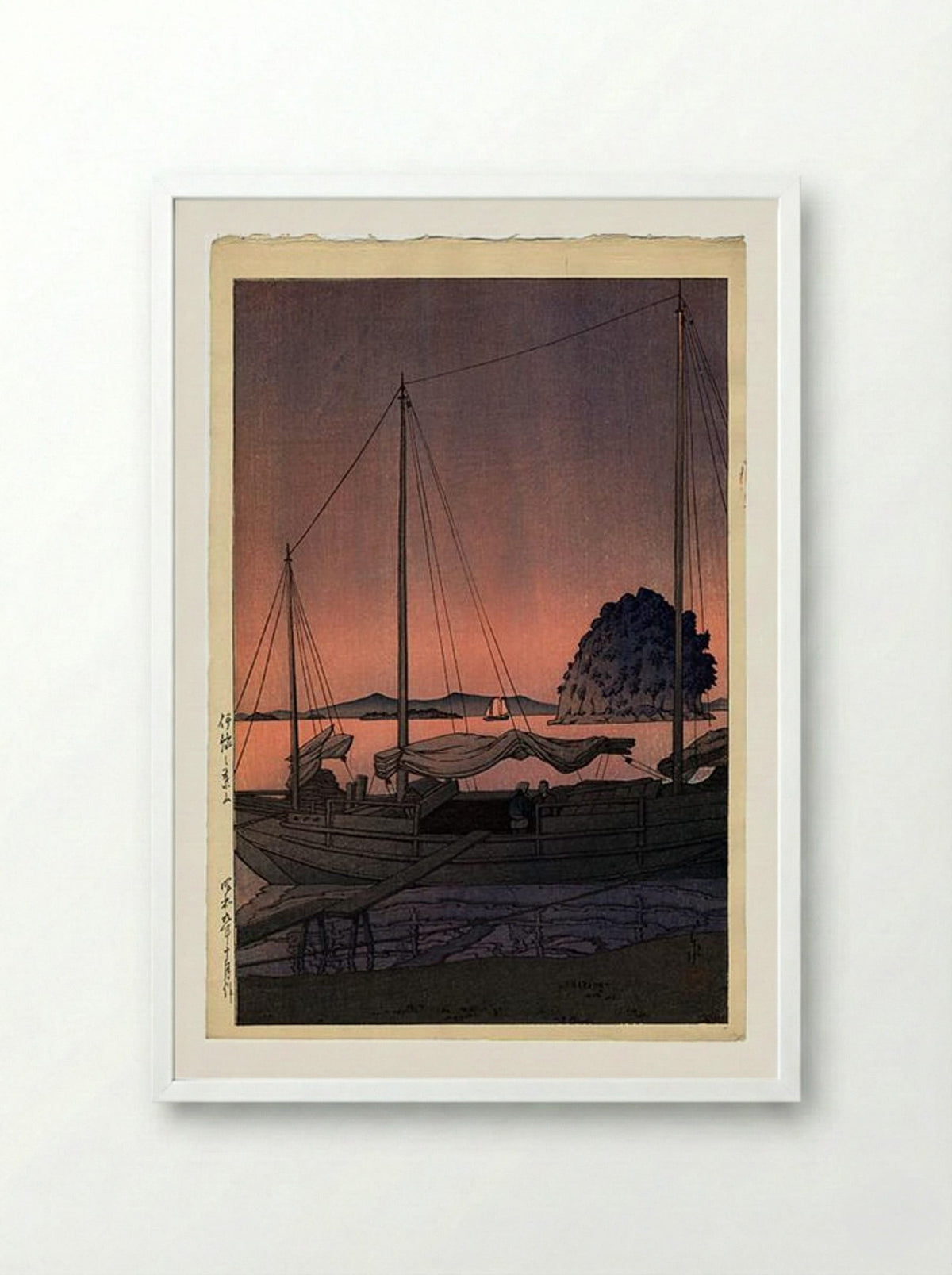 Hayama, Iyo - Hasui Kawase - Framed Print White