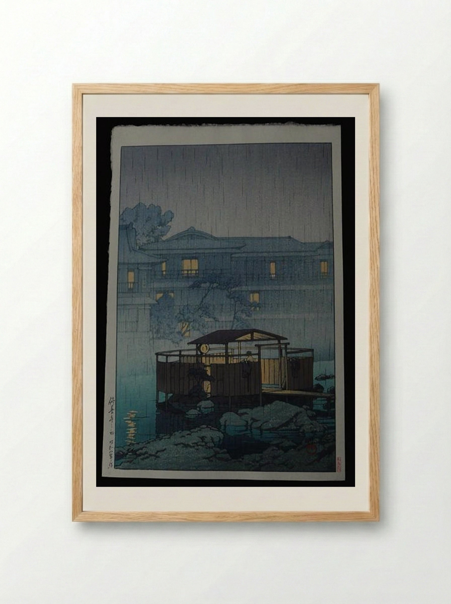 Rain at Shuzenji Spa - Hasui Kawase - Framed Print Wood