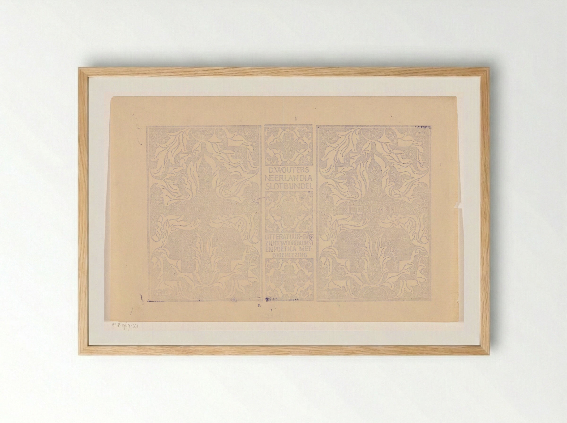 Omslagontwerp voor: D. Wouters, Neerlandia - Carel Adolph Lion Cachet - Framed Print Wood