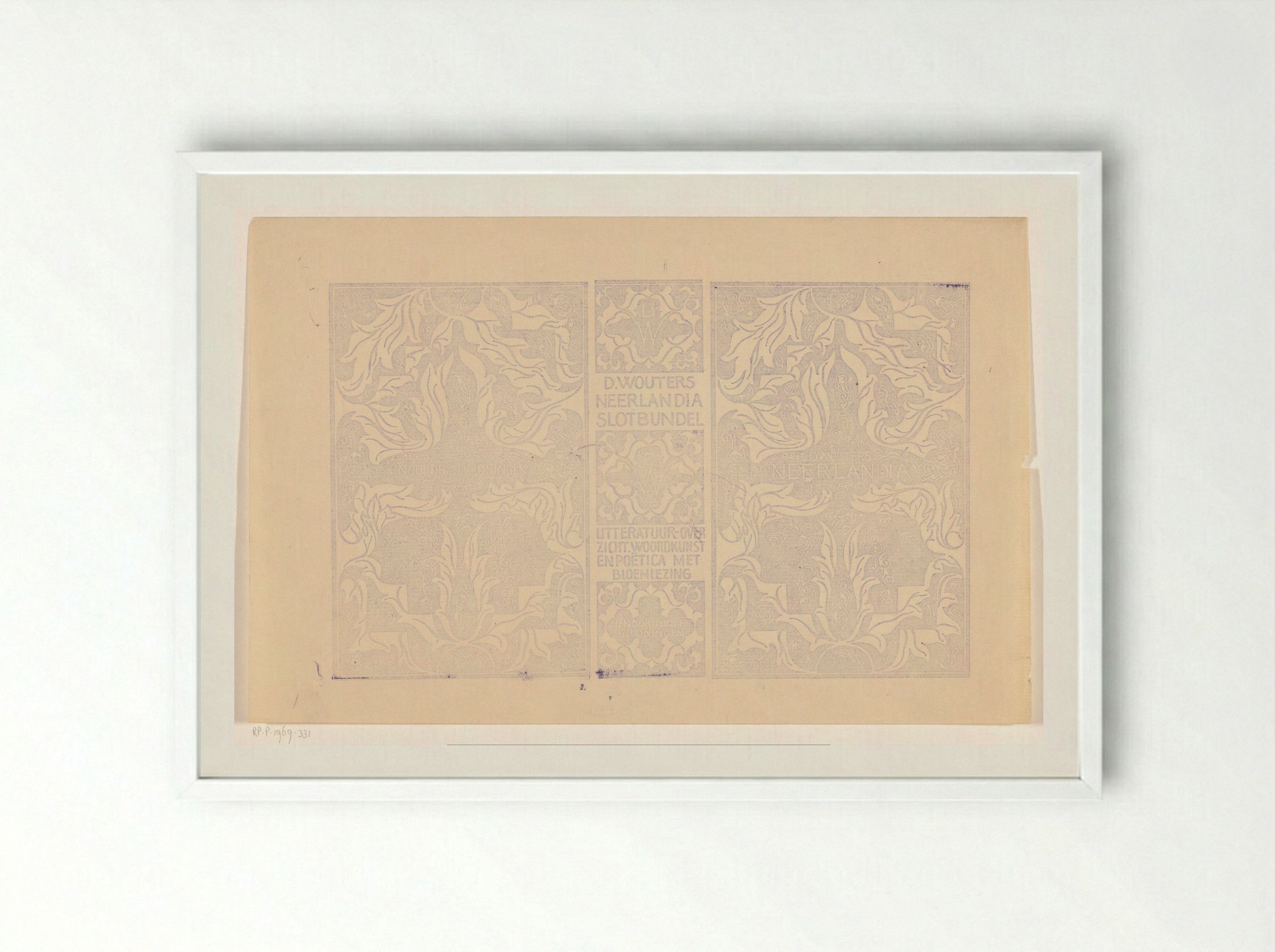 Omslagontwerp voor: D. Wouters, Neerlandia - Carel Adolph Lion Cachet - Framed Print White