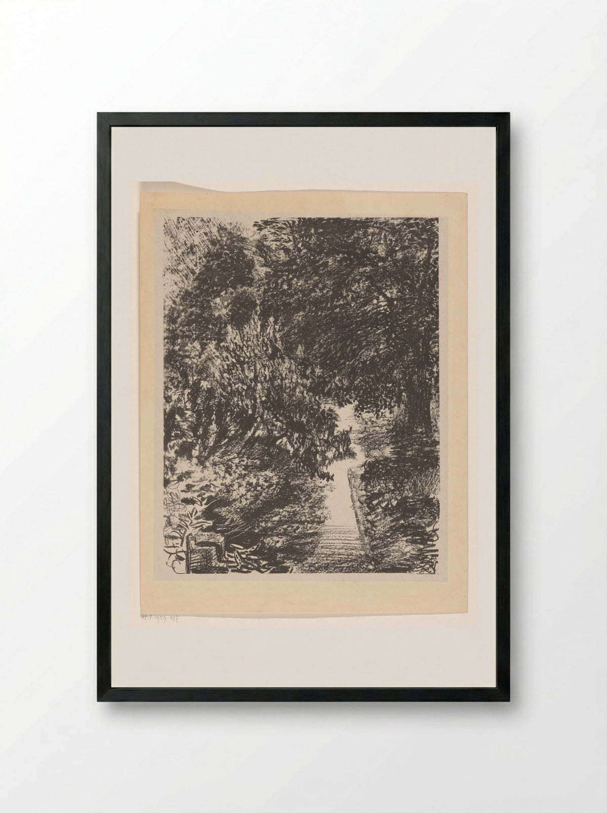 Tuinpad (Garden Path) - Carel Adolph Lion Cachet - Framed Print Black
