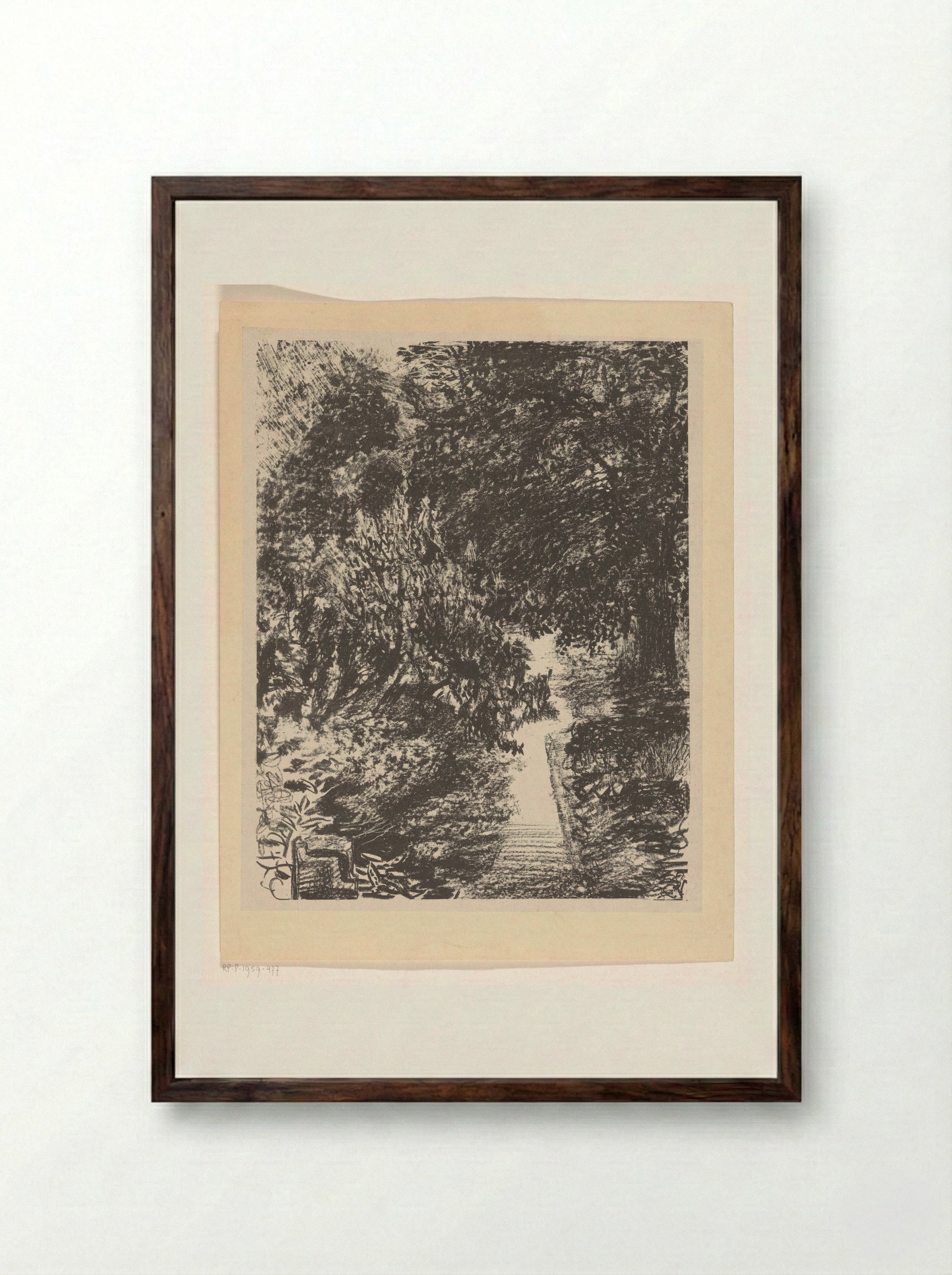 Tuinpad (Garden Path) - Carel Adolph Lion Cachet - Framed Print Dark Wood