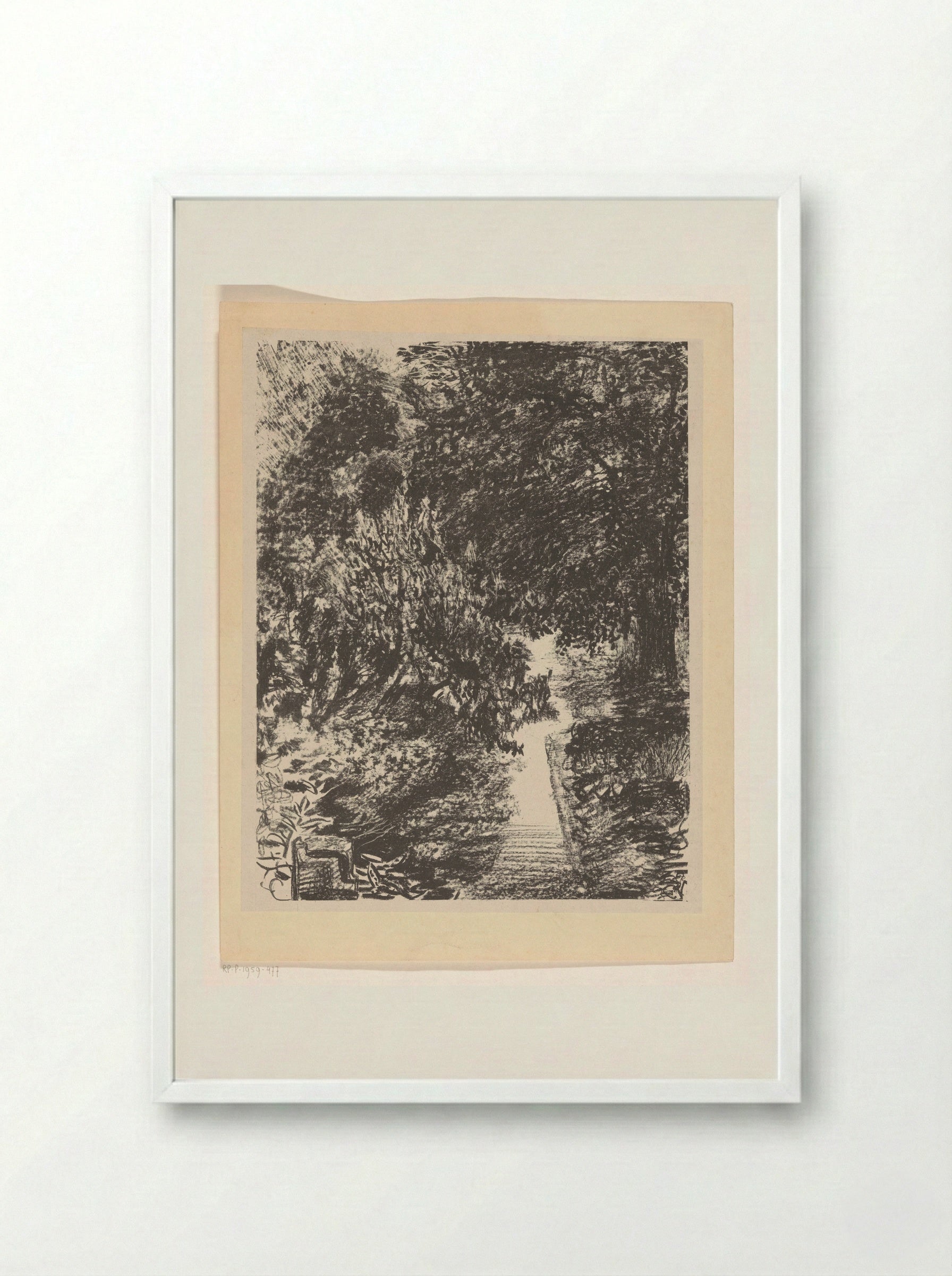 Tuinpad (Garden Path) - Carel Adolph Lion Cachet - Framed Print White
