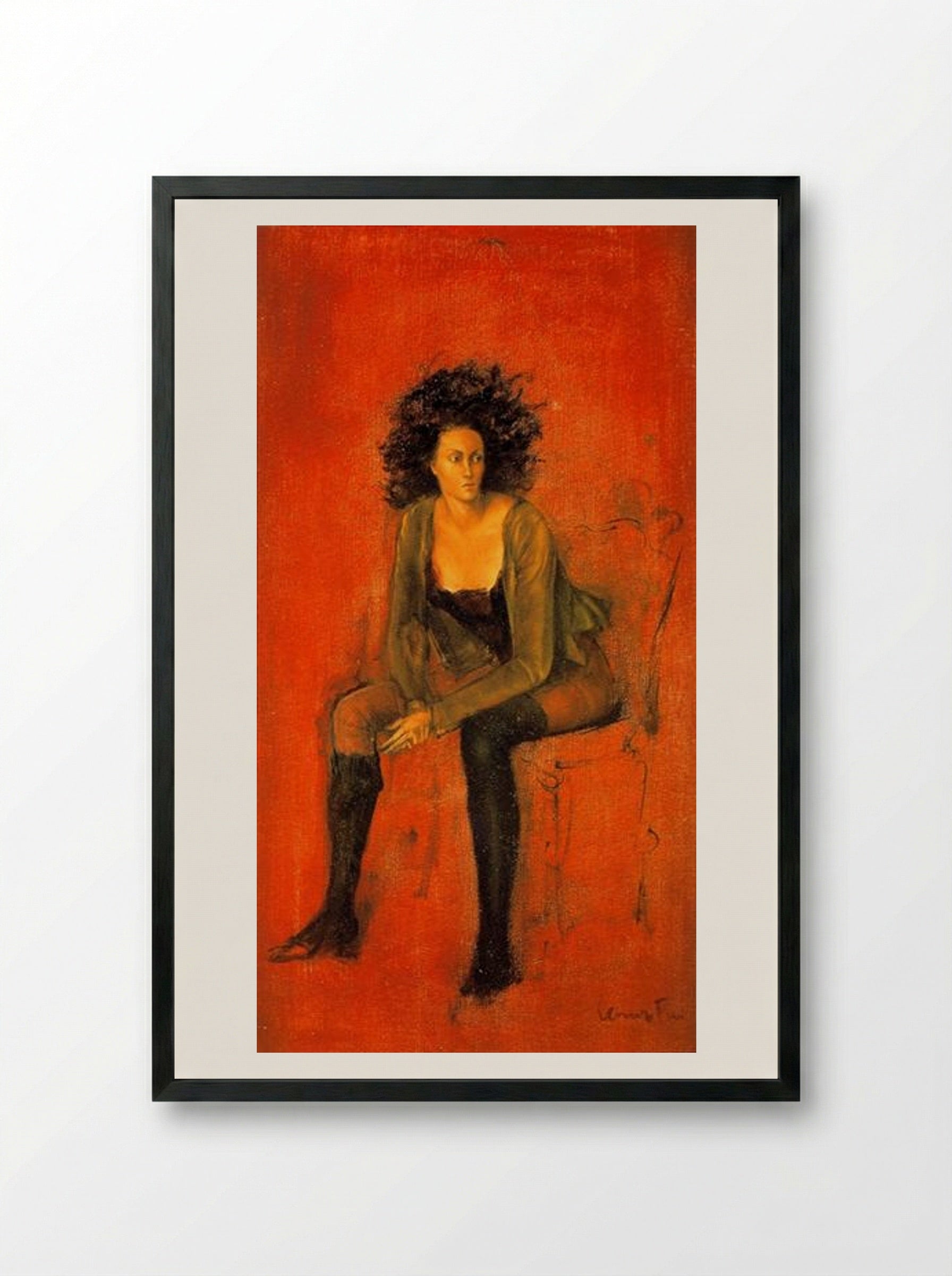 Portrait de Meret Oppenheim - Leonor Fini - Framed Print Black