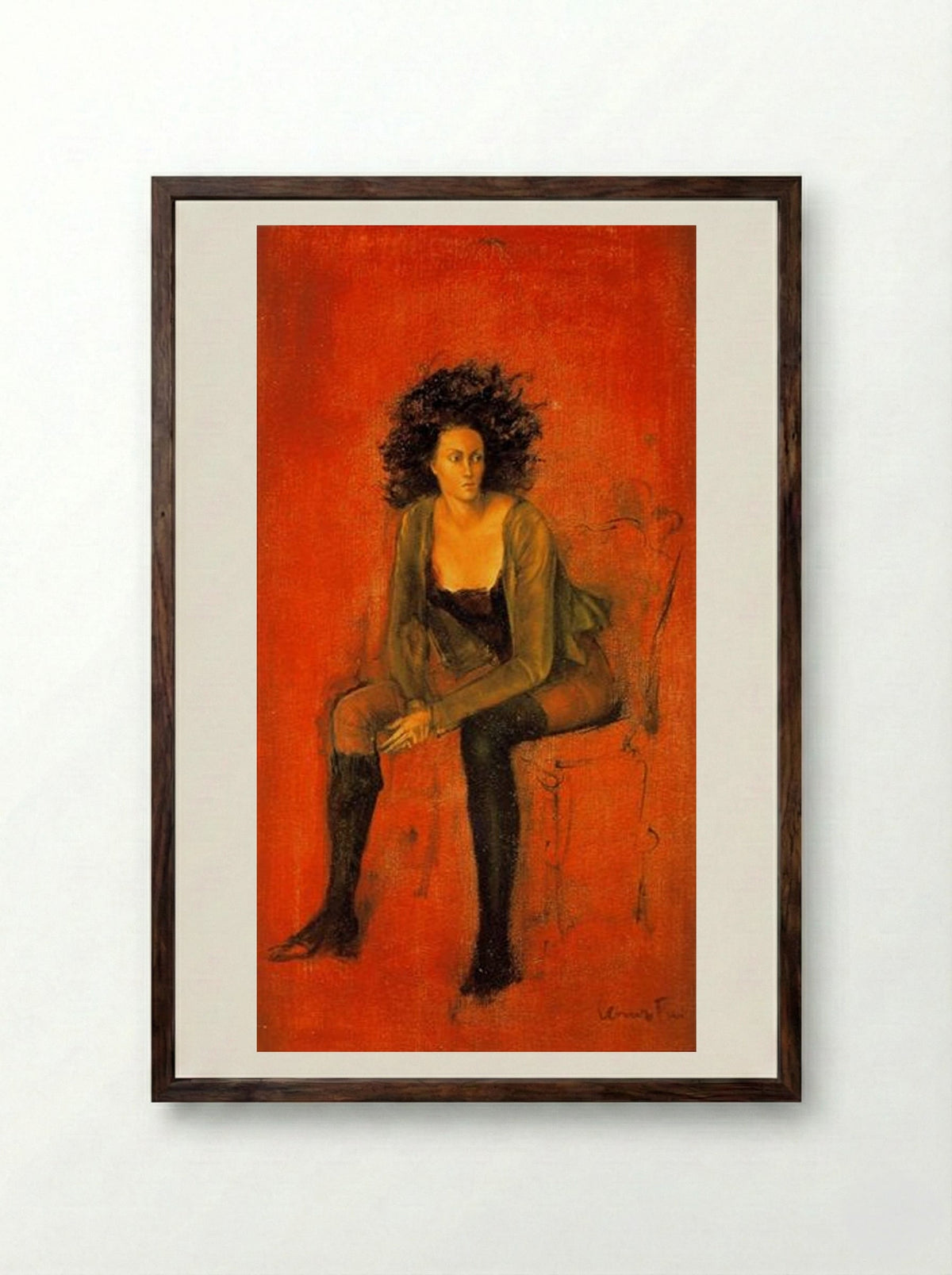 Portrait de Meret Oppenheim - Leonor Fini - Framed Print Dark Wood