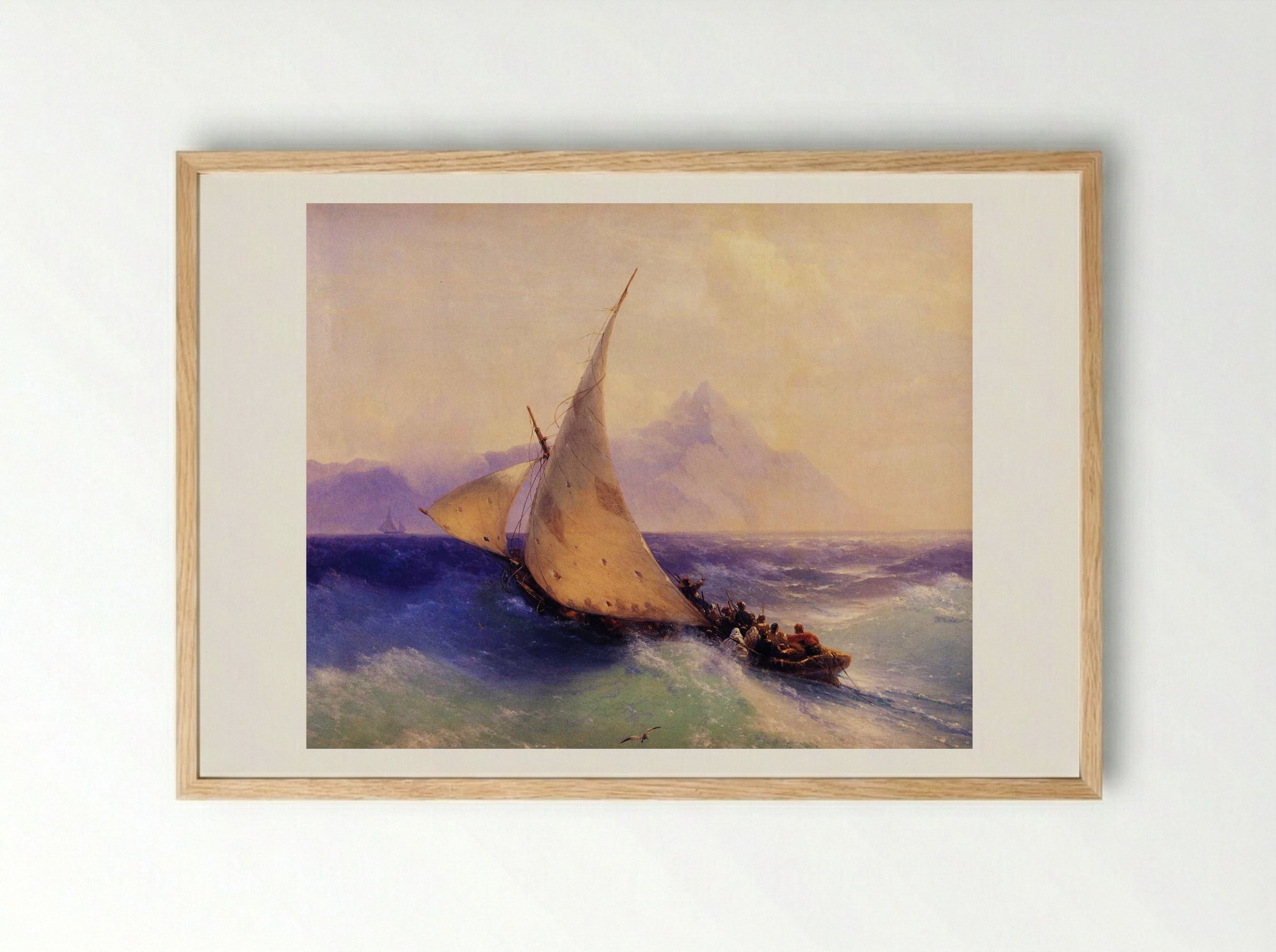 Rescue at Sea - Ivan Aivazovsky - Framed Print Wood