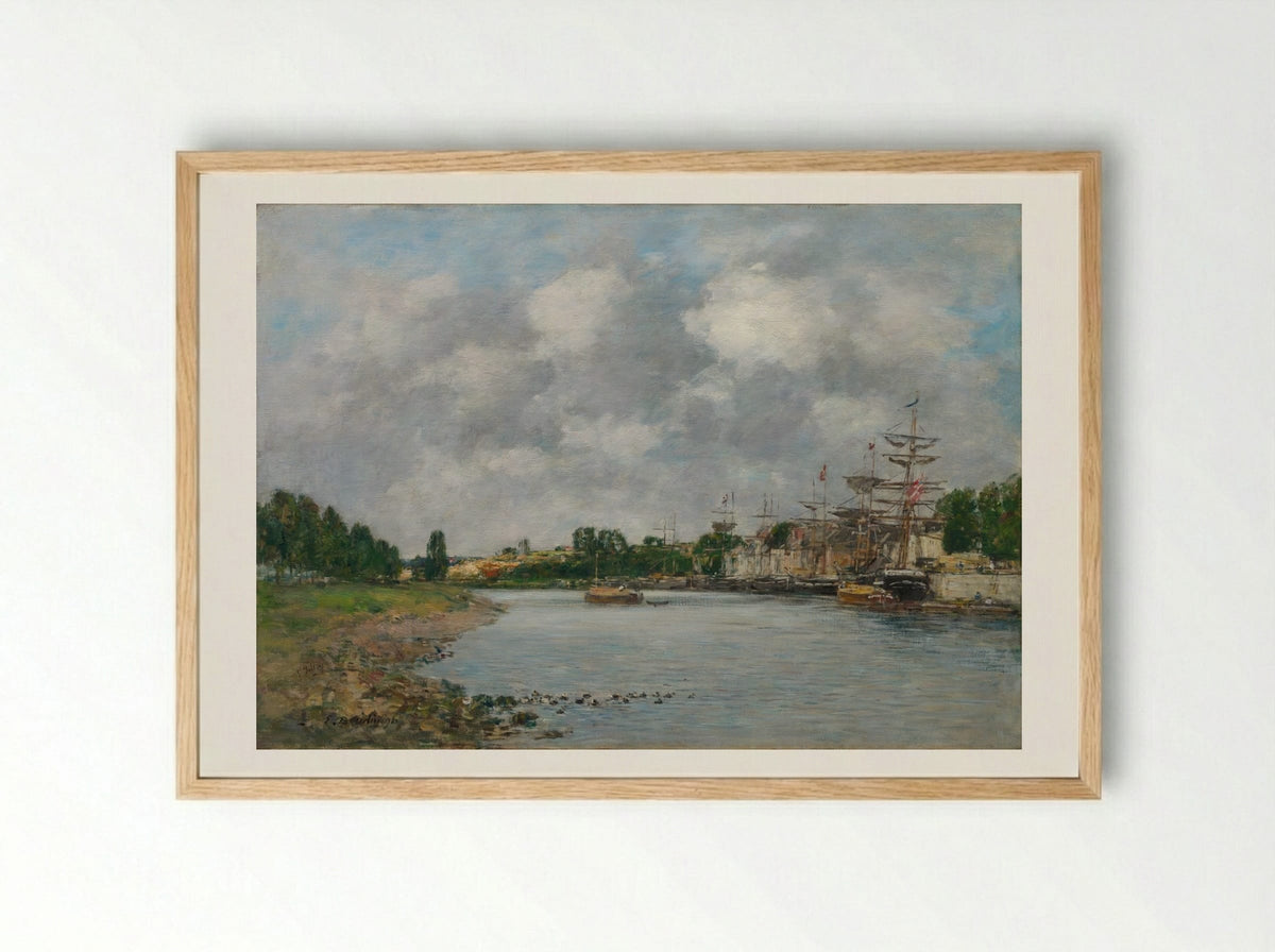 View of the Port of Saint-Valéry-sur-Somme - Eugène Boudin - Framed Print Wood