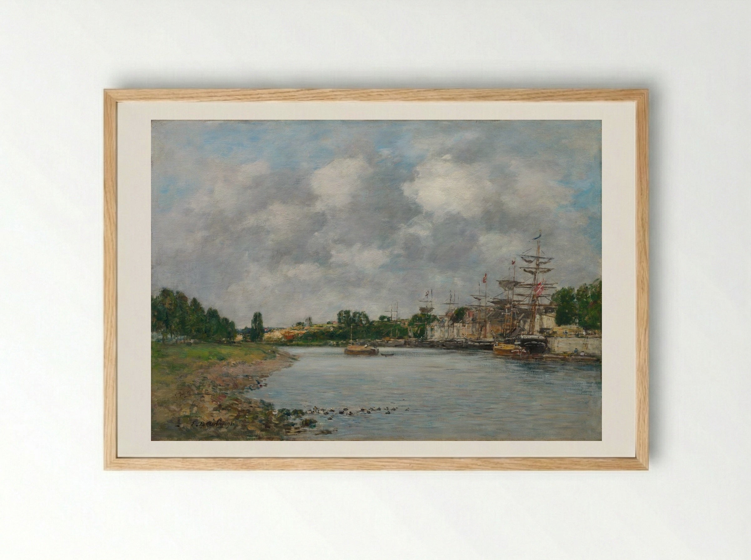 View of the Port of Saint-Valéry-sur-Somme - Eugène Boudin - Framed Print Wood