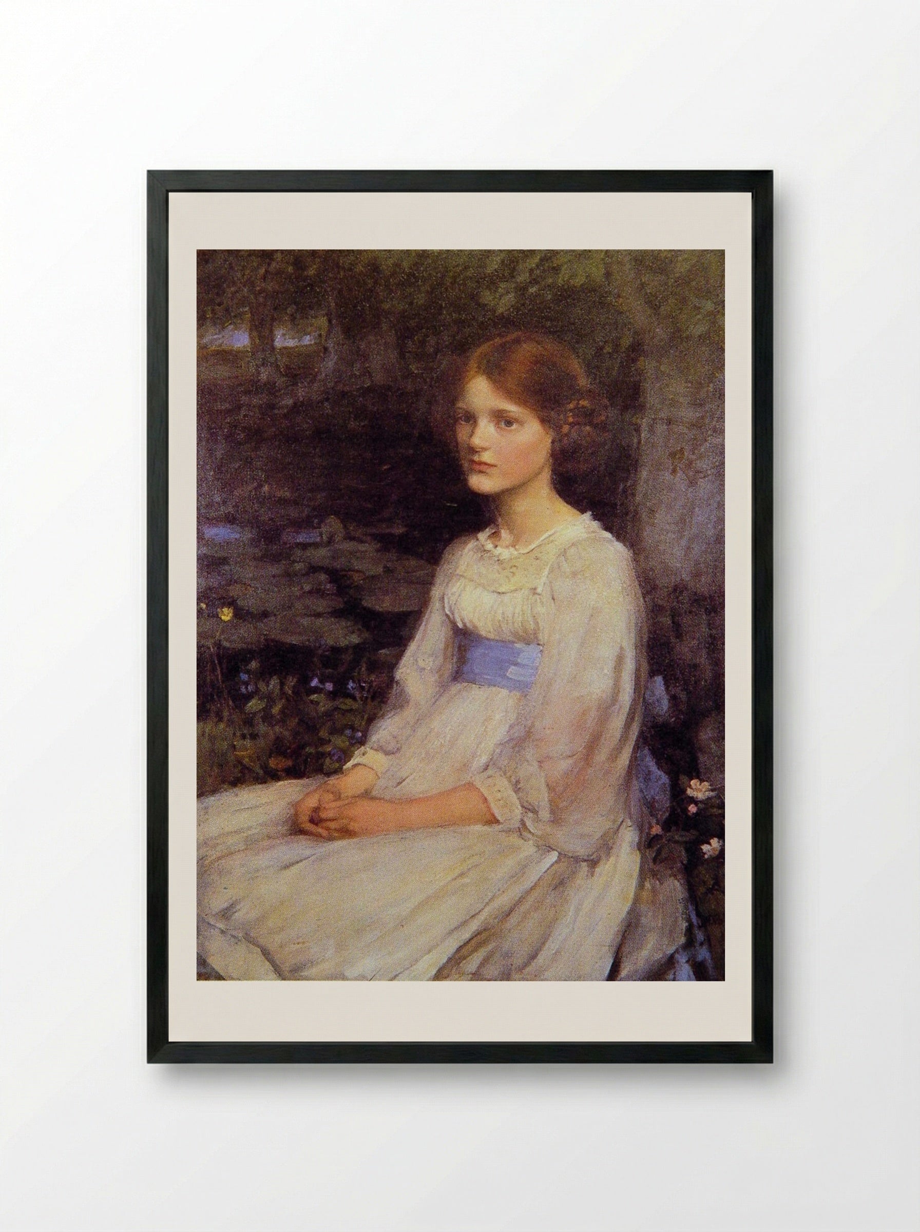 Miss Betty Pollock - John William Waterhouse - Framed Print Black