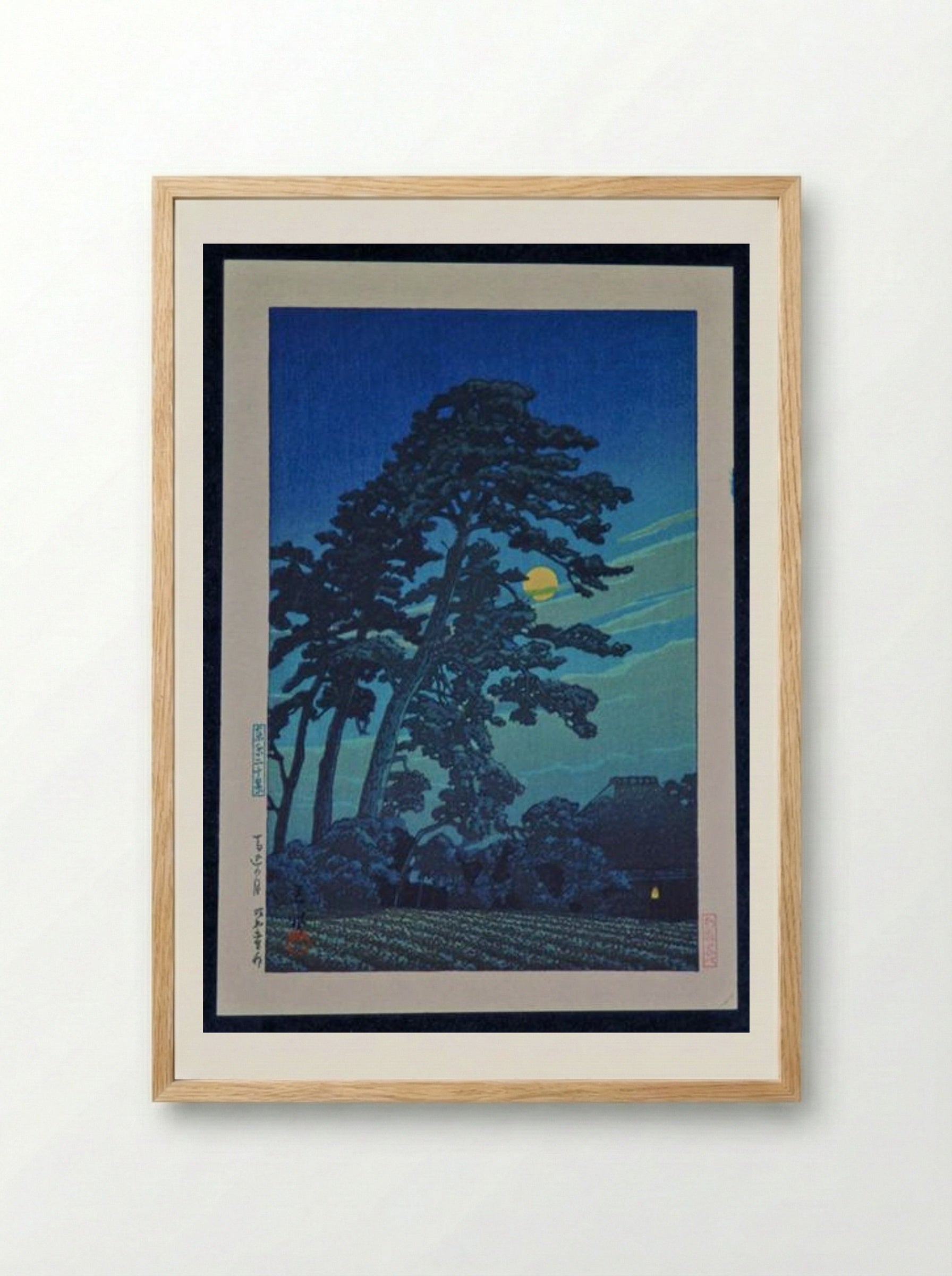 Full Moon at Magome - Hasui Kawase - Framed Print Wood